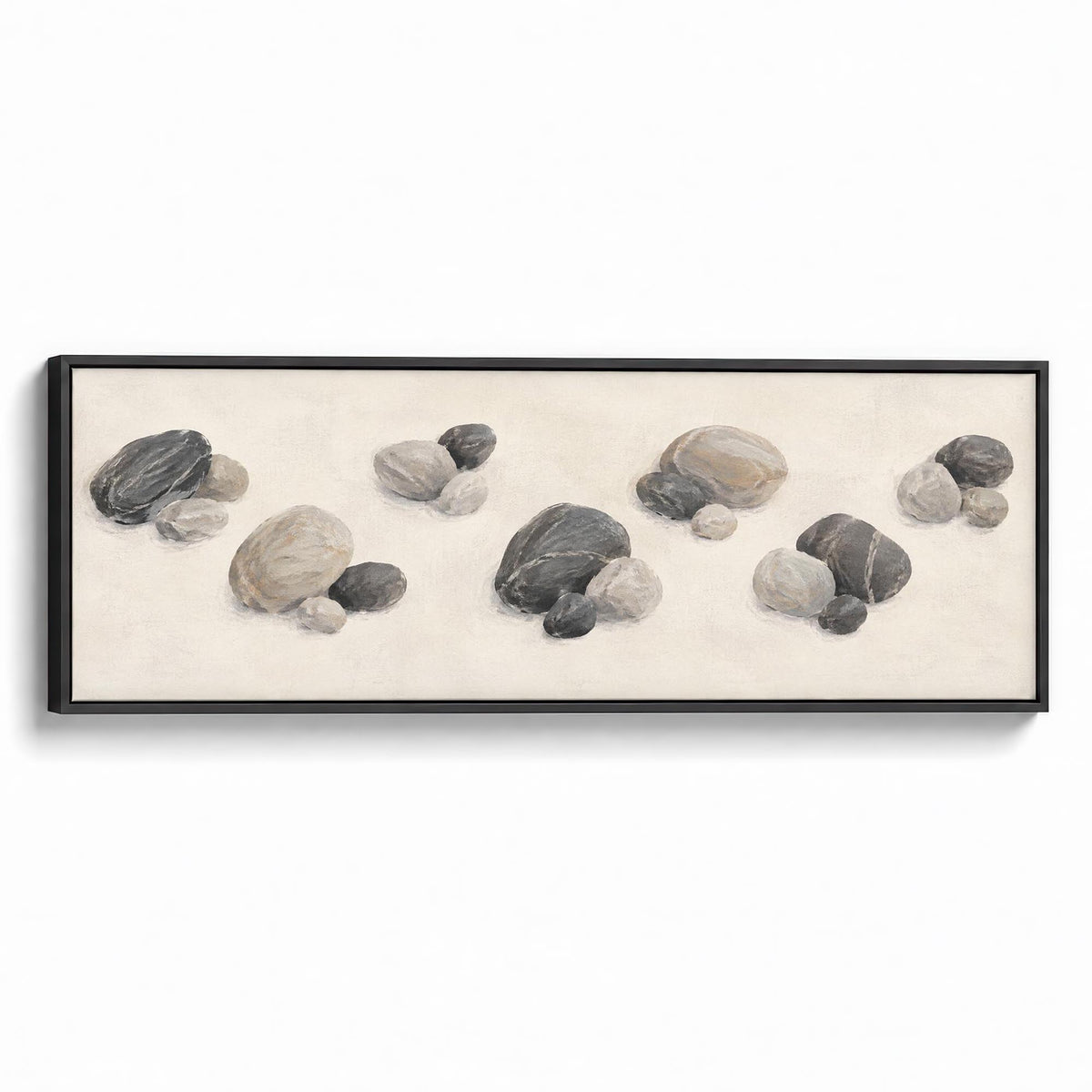 River Pebbles Canvas Print Black Wall Art - Melrose Editions