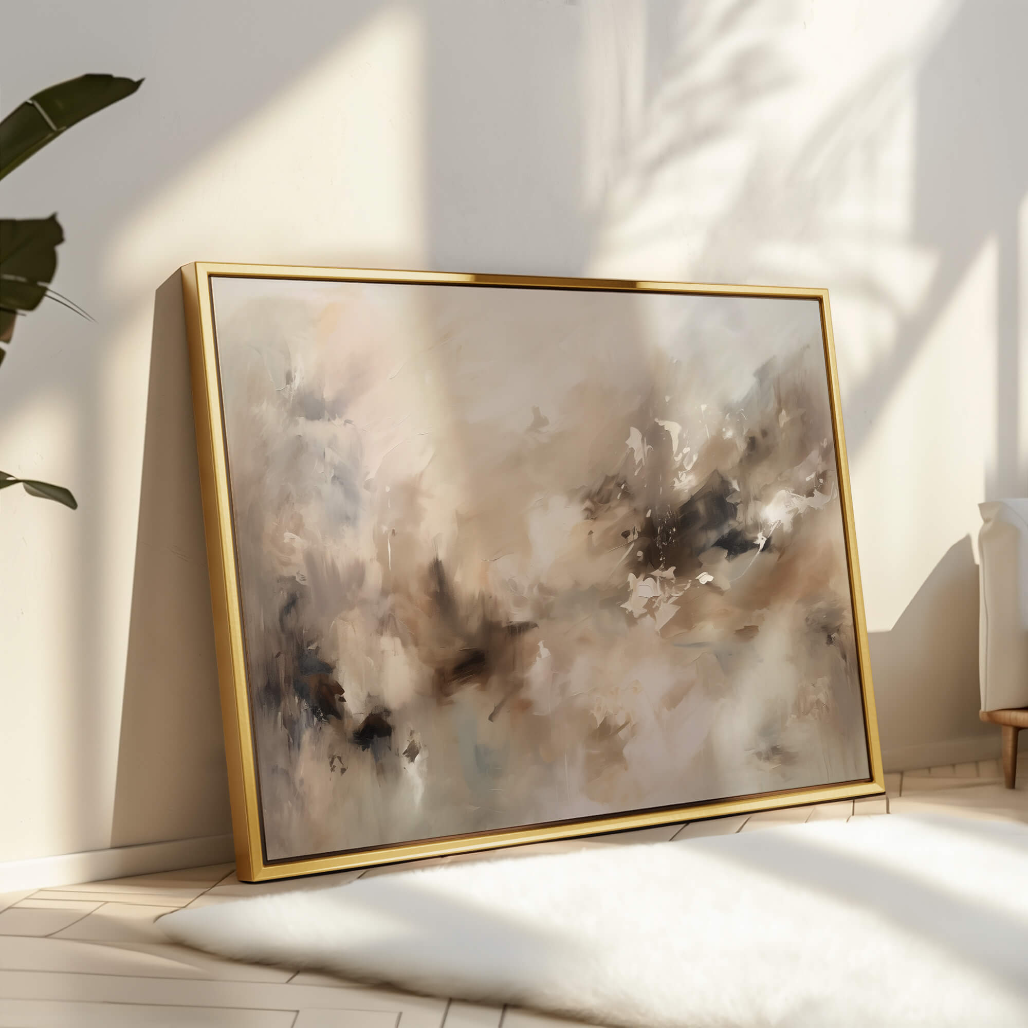 Sable Framed Canvas Small — 18×24″ Natural Wall Art - Melrose Editions