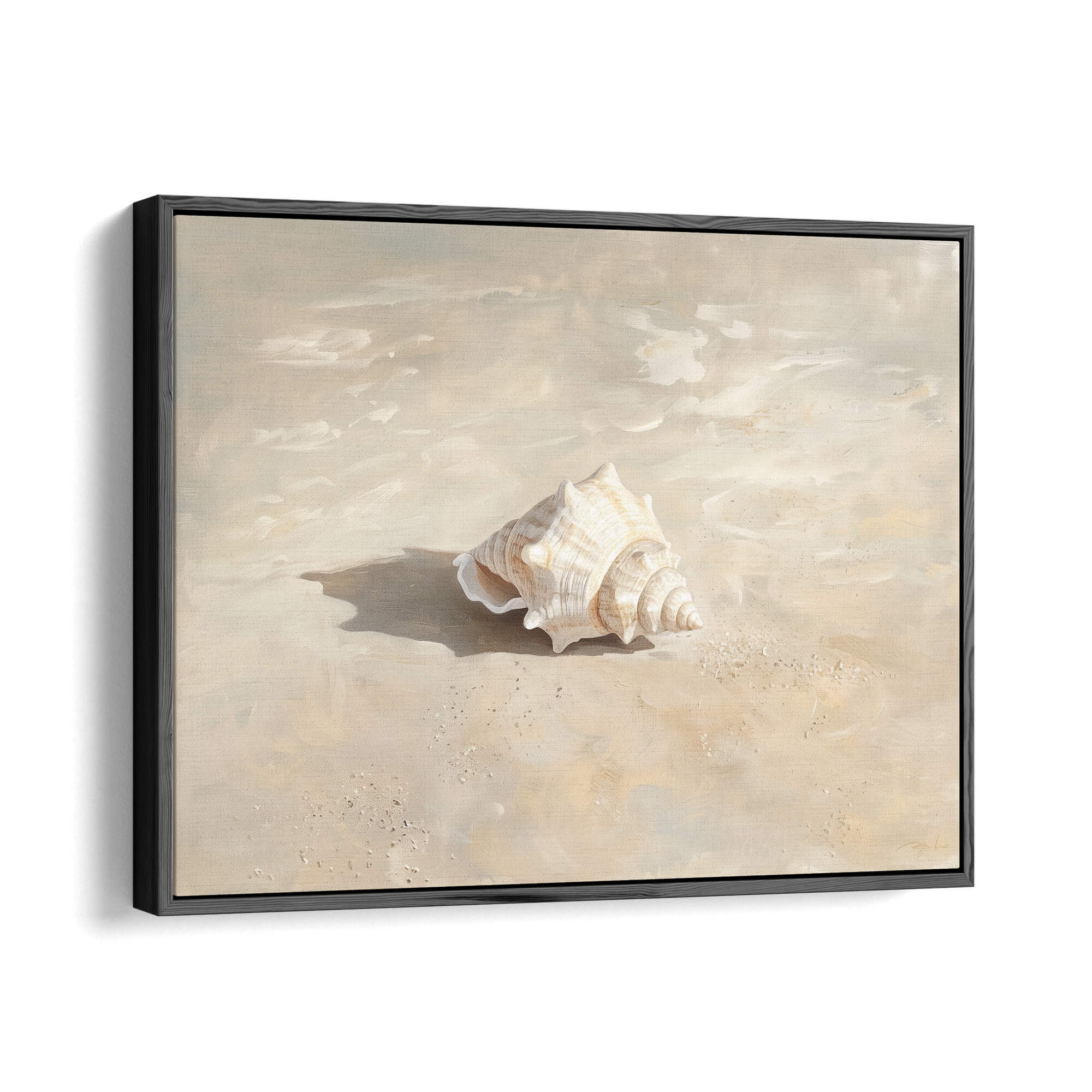 Seabreeze Shell Canvas Print Black Wall Art - Melrose Editions