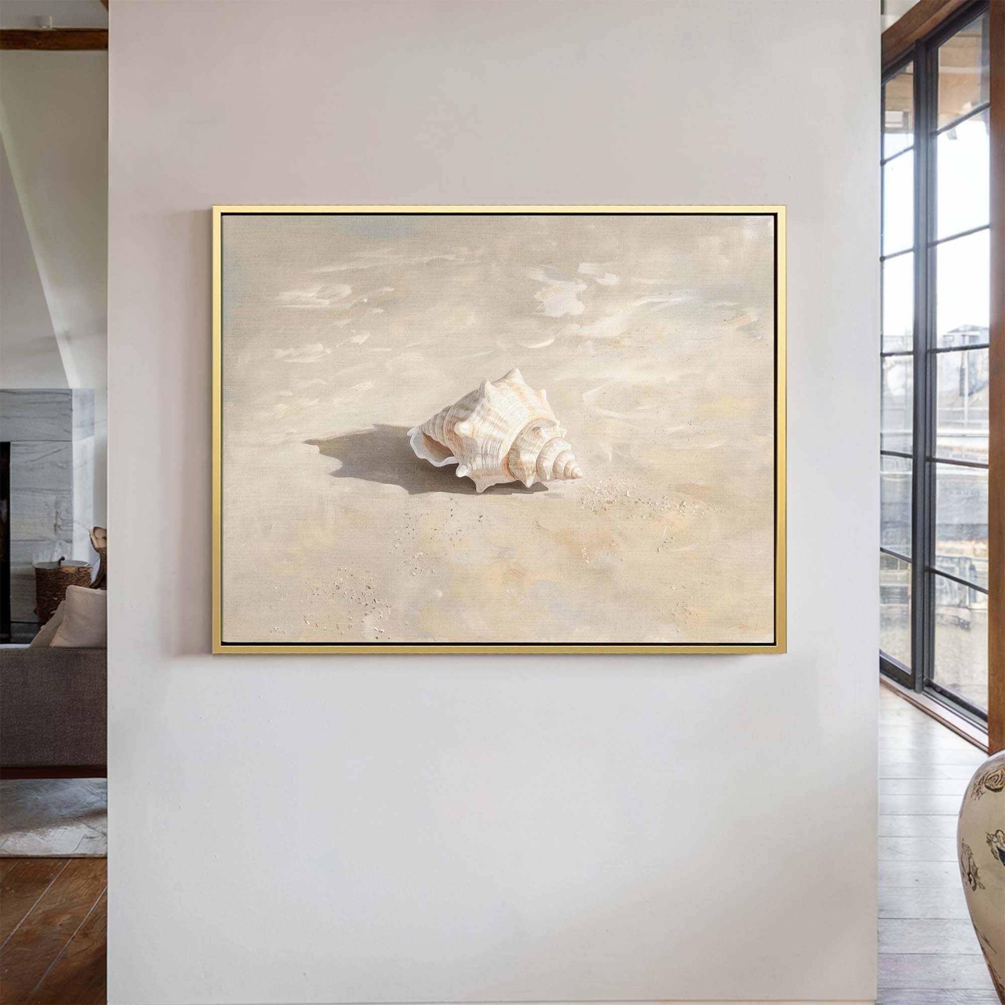 Seabreeze Shell Canvas Print Small — 18×24″ Natural Wall Art - Melrose Editions