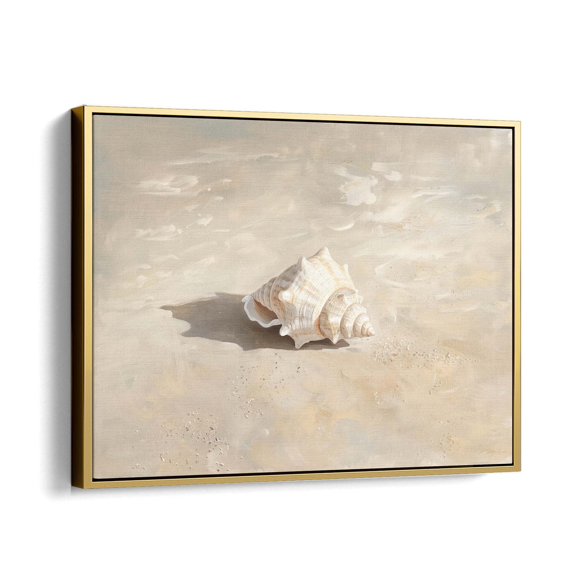 Seabreeze Shell Canvas Print Gold Wall Art - Melrose Editions