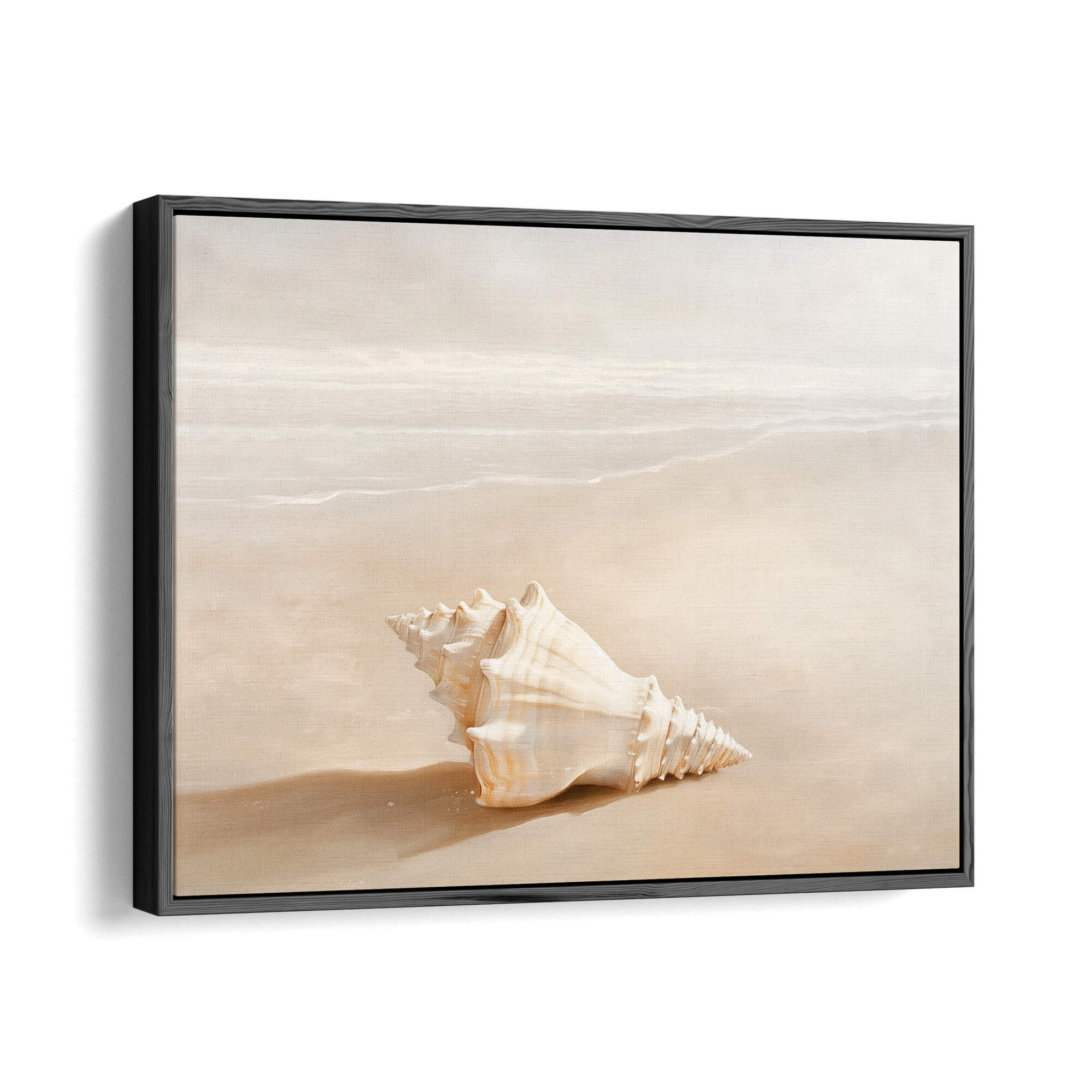 Shoreline Shell Canvas Print Black Wall Art - Melrose Editions