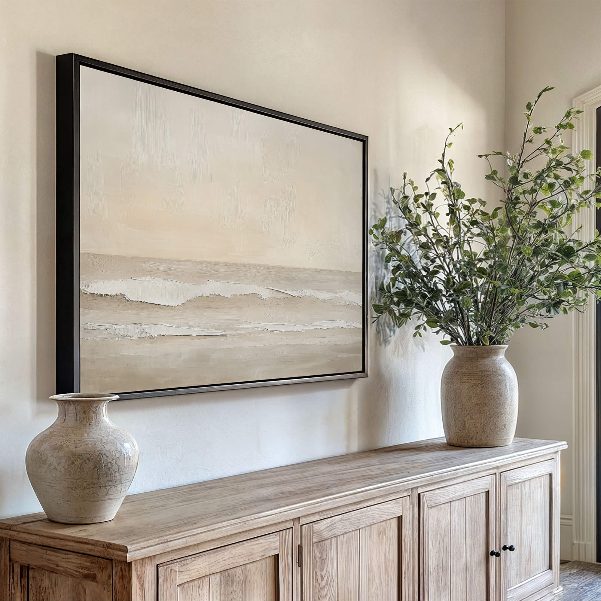 Shoreline Haze Framed Canvas Wall Art - Melrose Editions