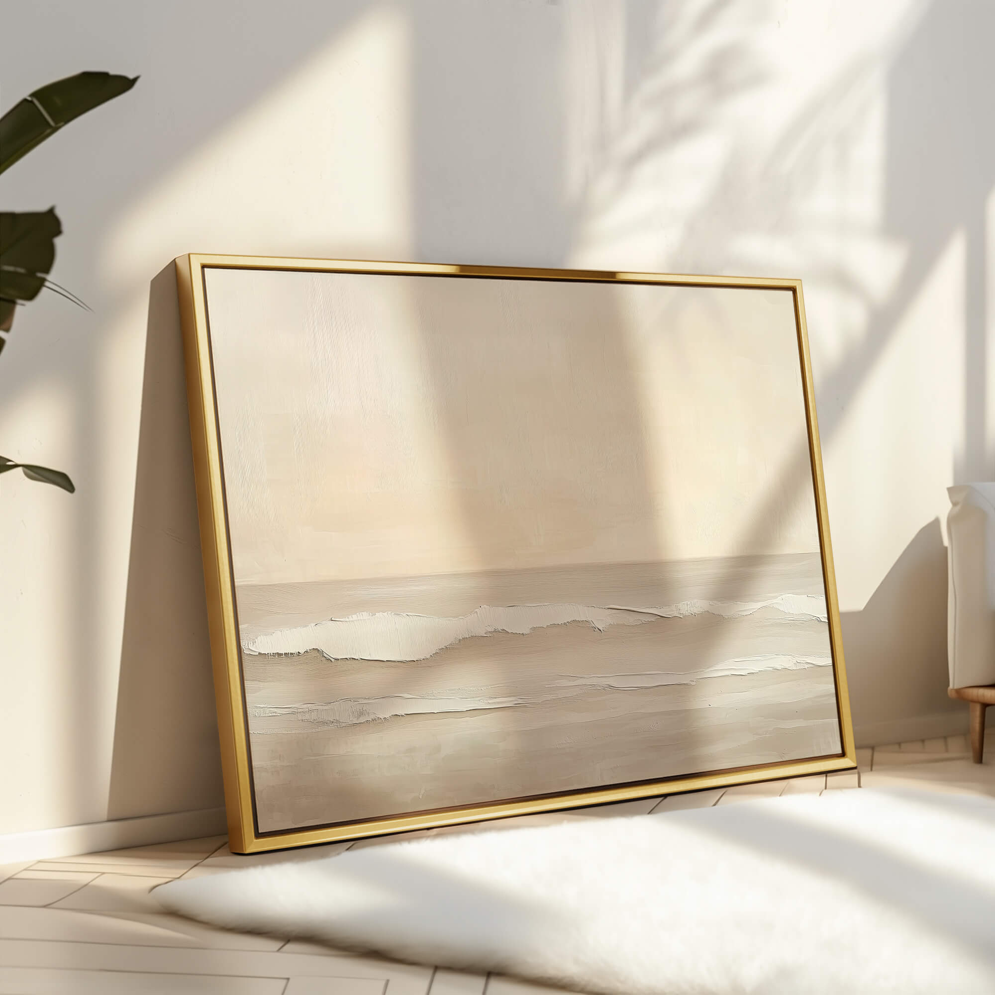 Shoreline Haze Framed Canvas Small — 18×24″ Natural Wall Art - Melrose Editions