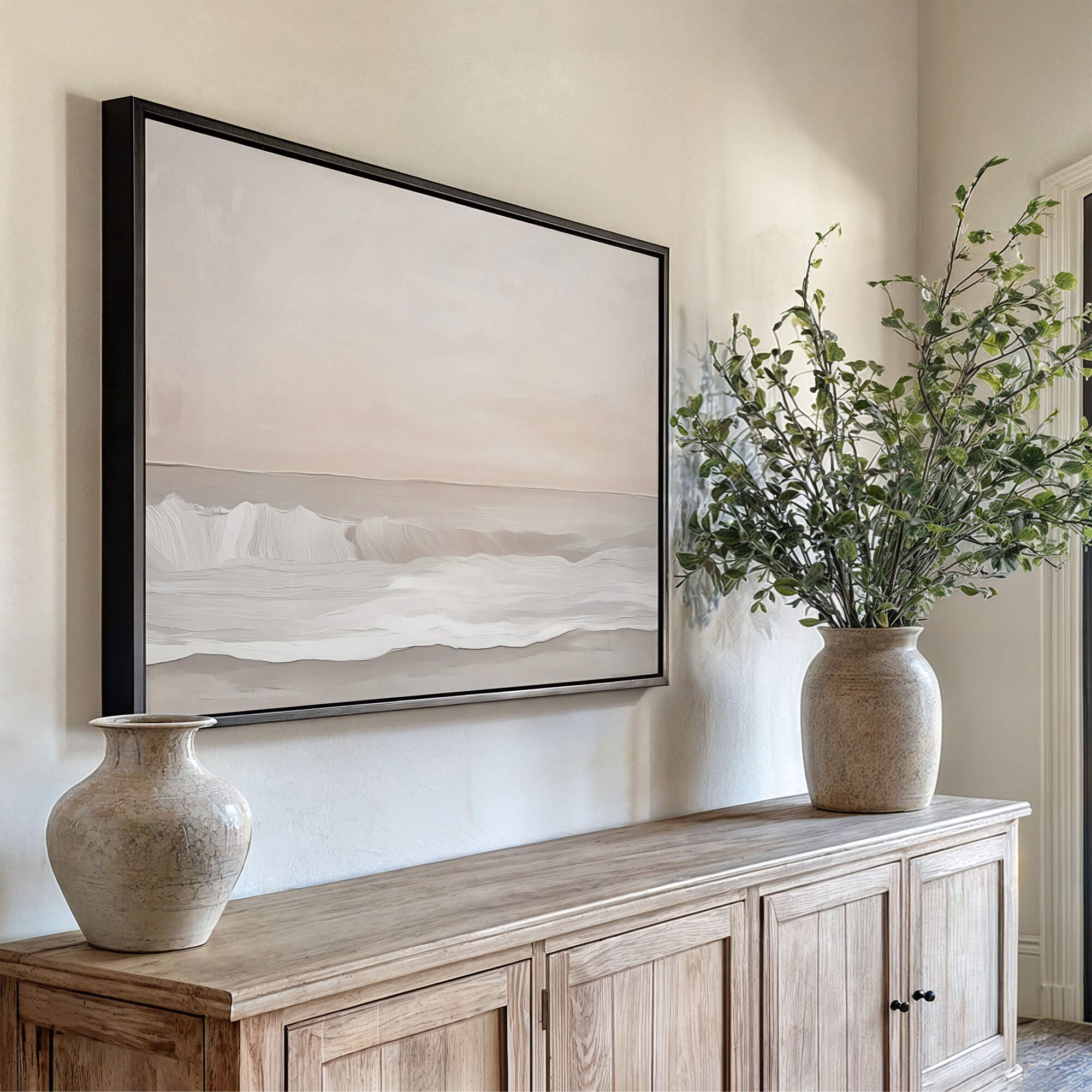 Soft Tide Framed Canvas Wall Art - Melrose Editions