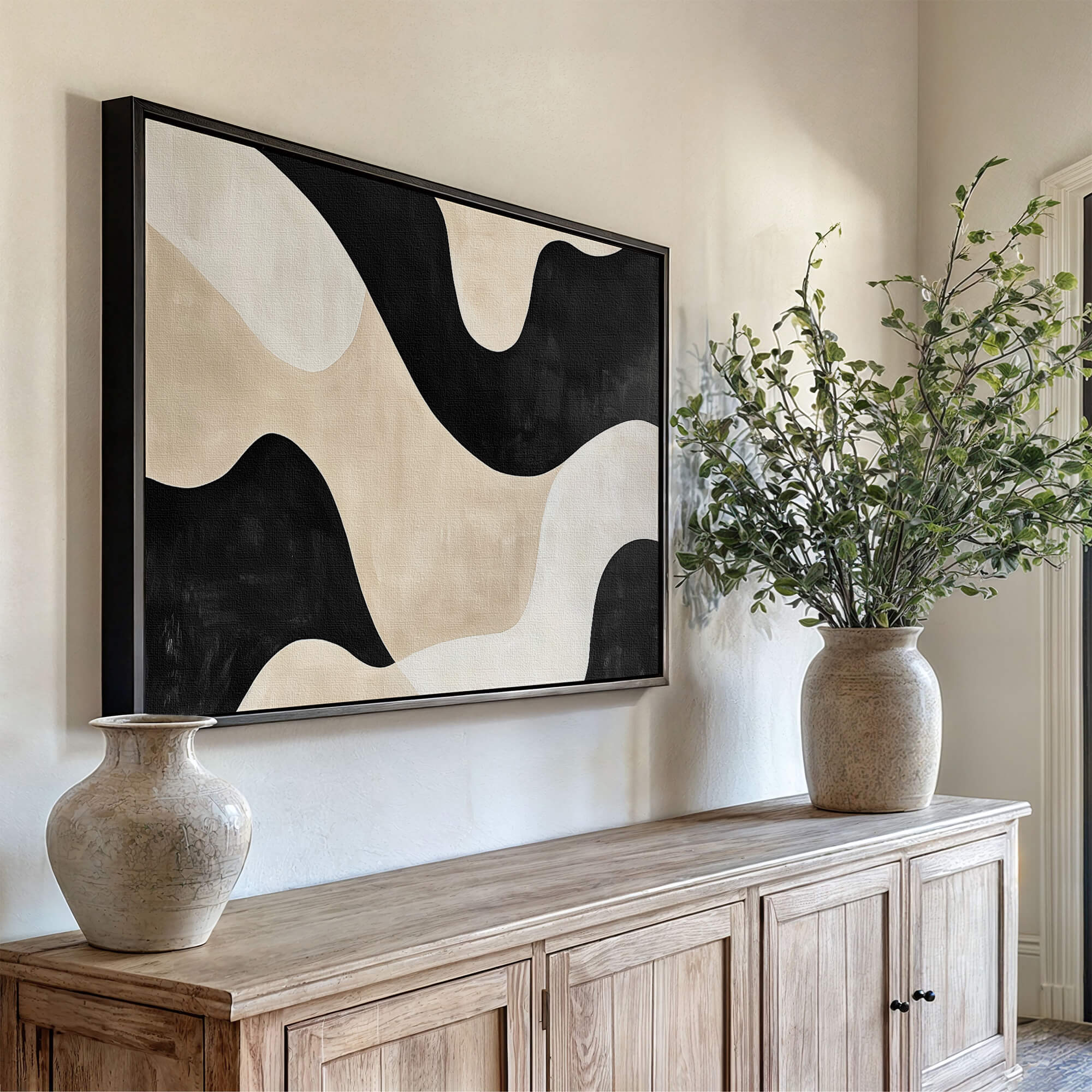 Soft Contrast Framed Canvas Wall Art - Melrose Editions