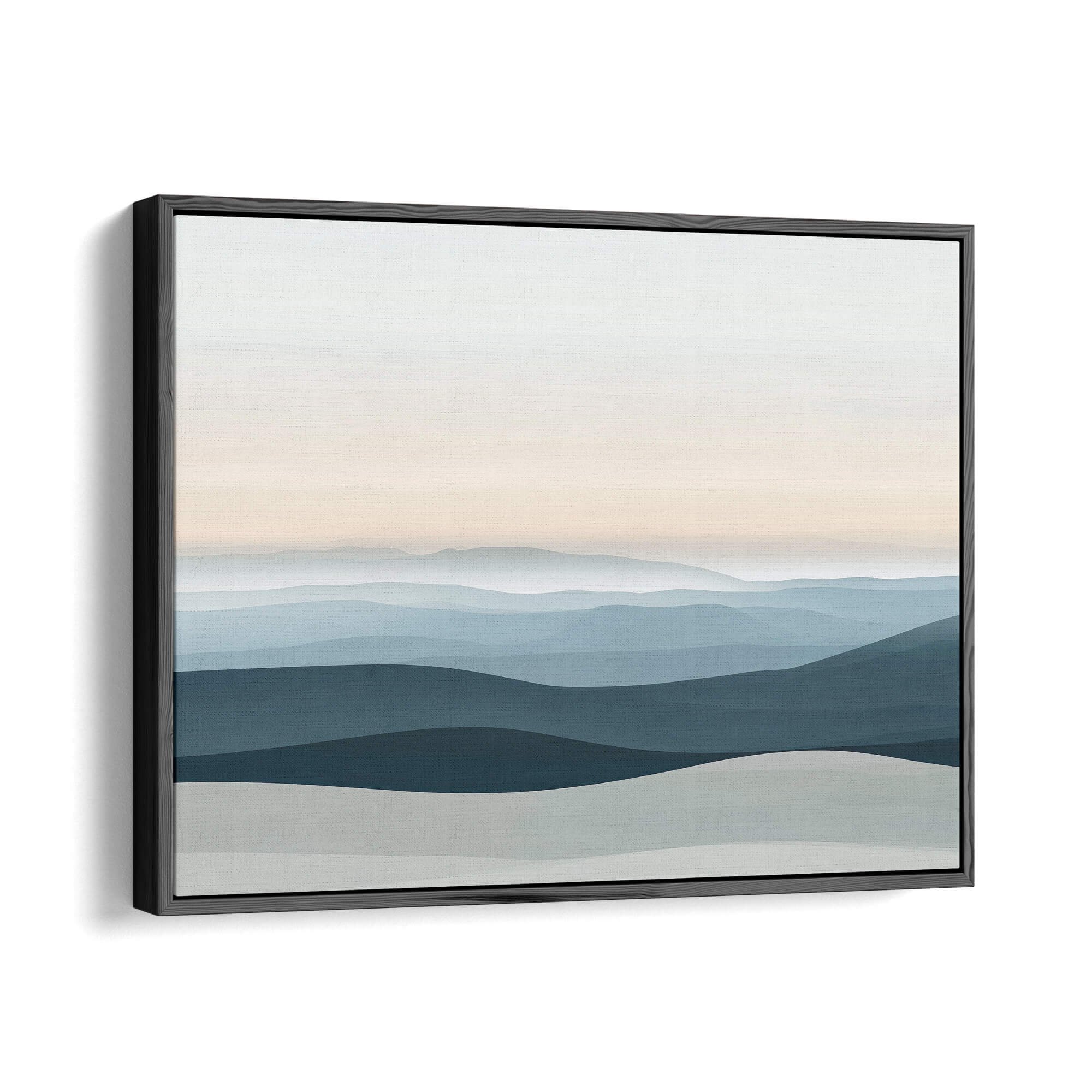 Soft Horizon Framed Canvas Black Wall Art - Melrose Editions