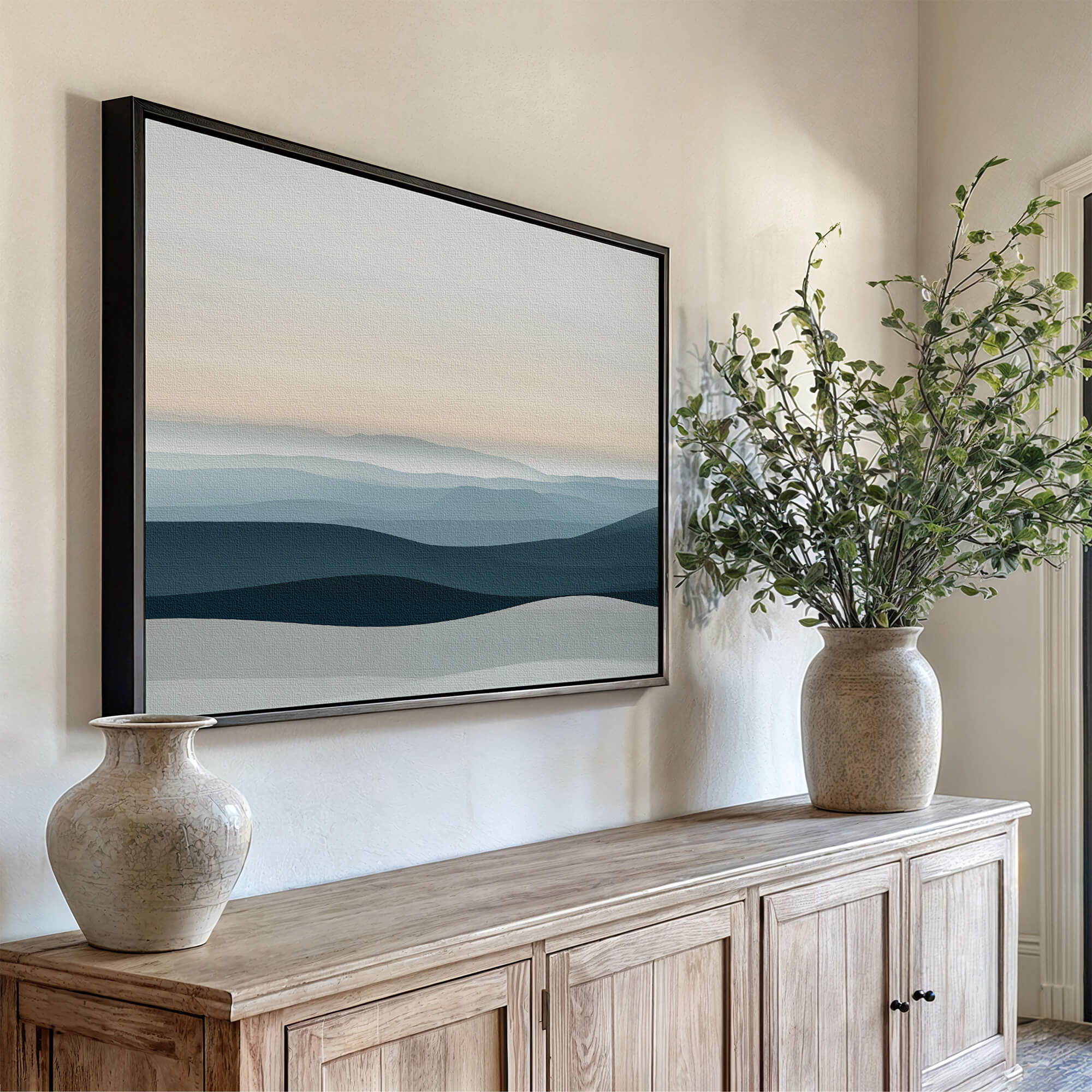 Soft Horizon Framed Canvas Wall Art - Melrose Editions