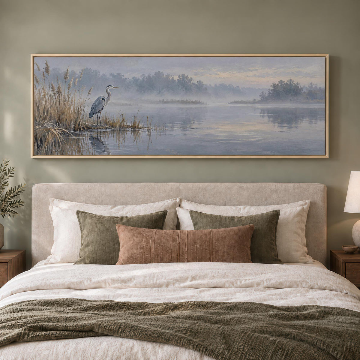 Stillwater Heron Canvas Print Wall Art - Melrose Editions