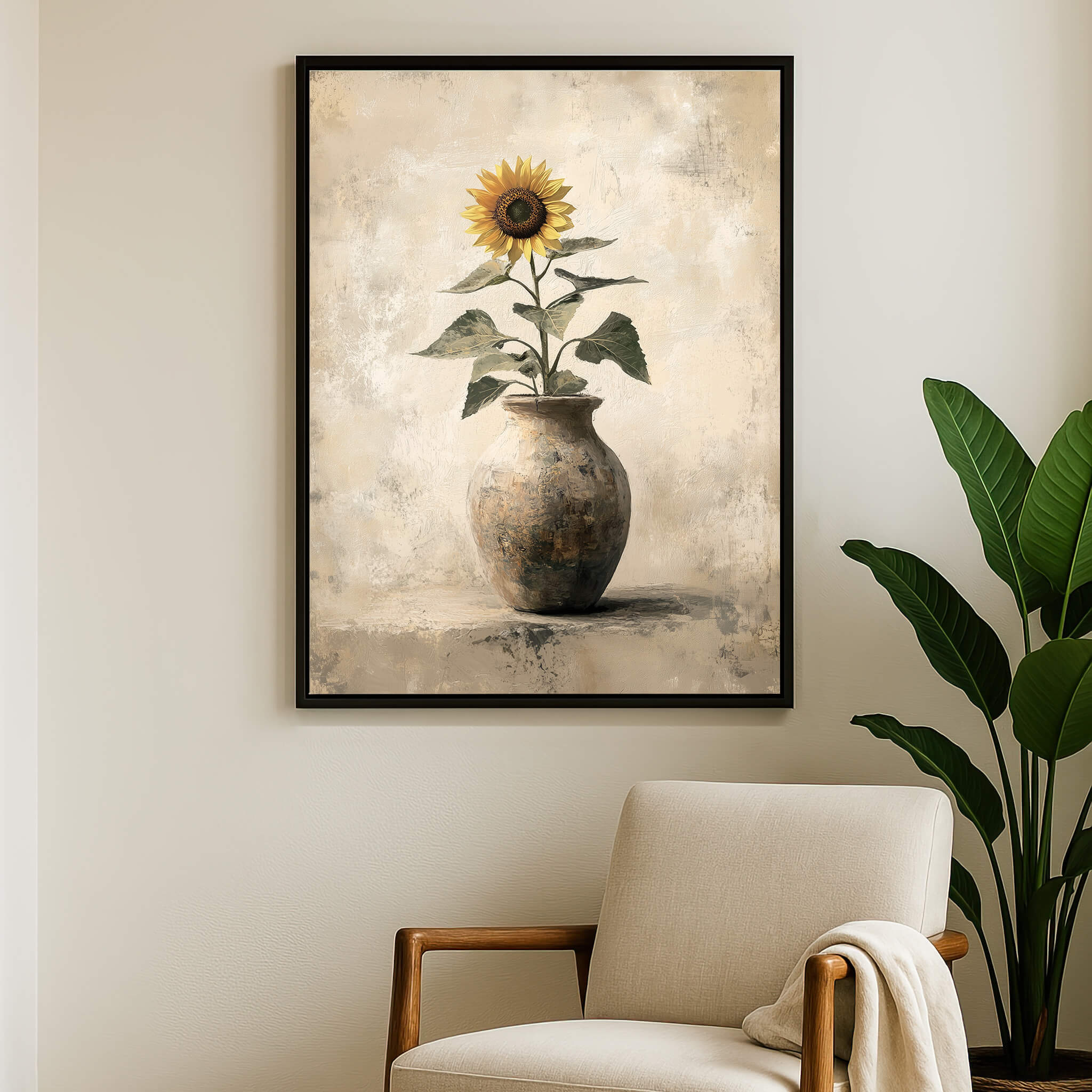 Sunlit Sunflower No.1 Canvas Print Wall Art - Melrose Editions