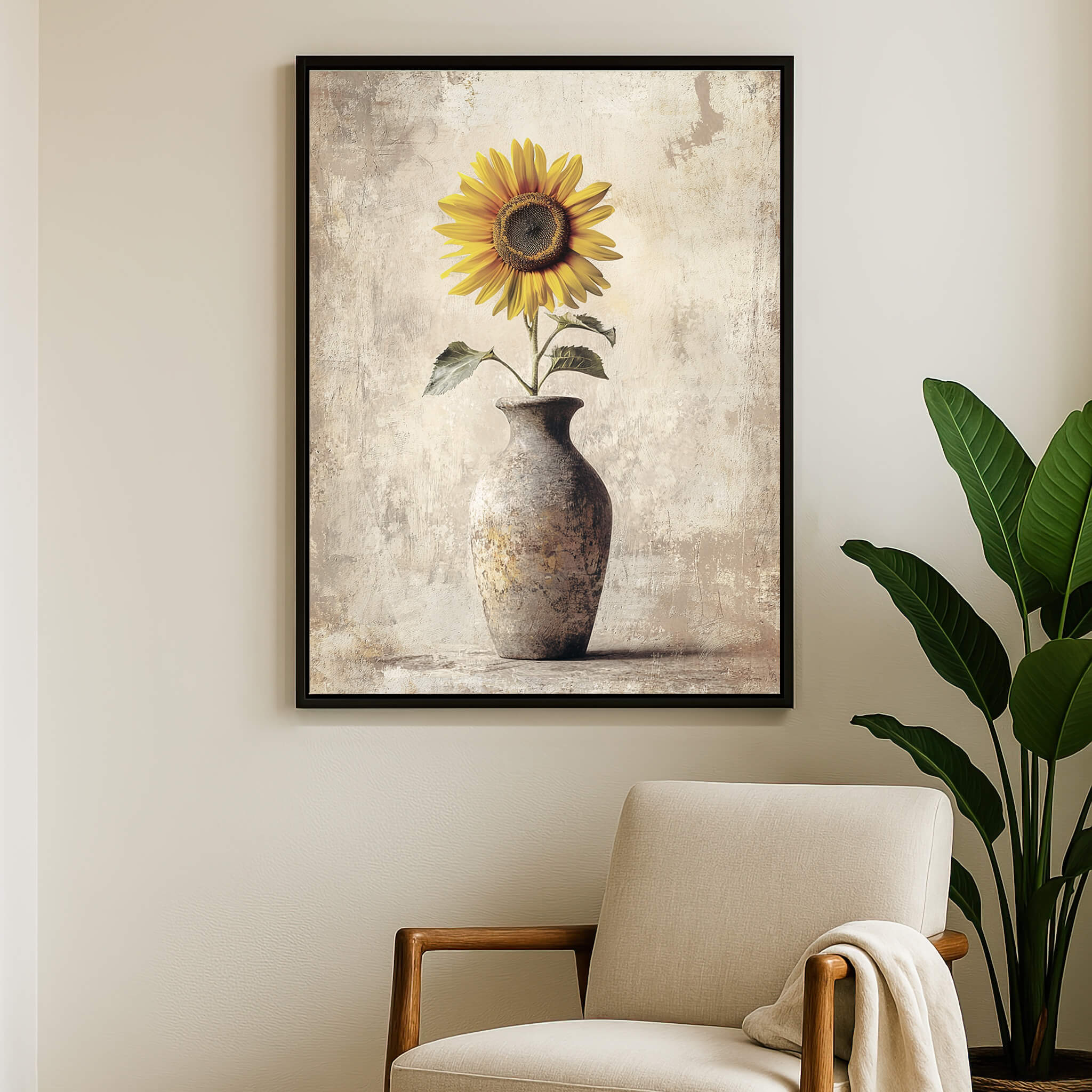 Sunlit Sunflower No.2 Canvas Print Wall Art - Melrose Editions