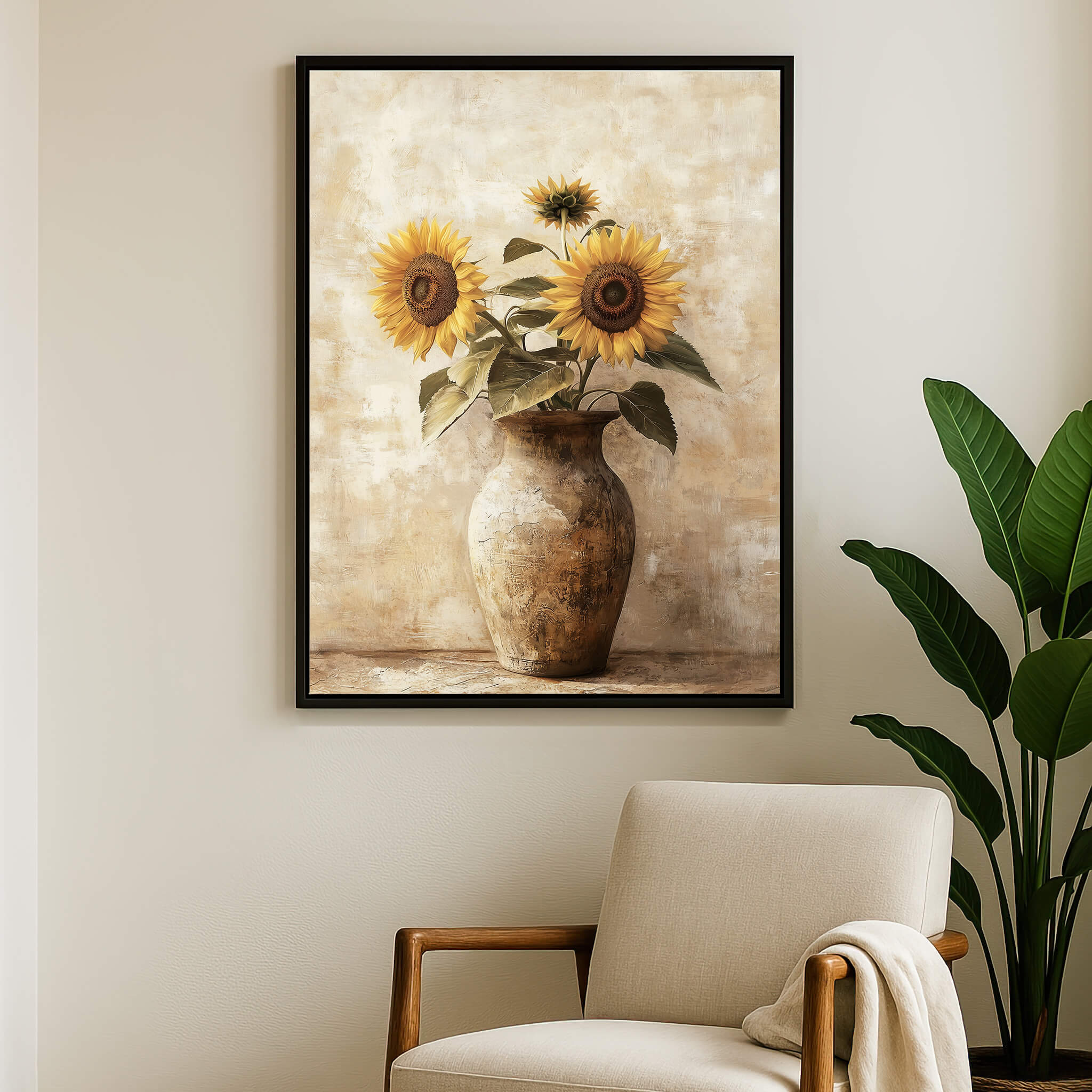 Sunlit Sunflower No.3 Canvas Print Wall Art - Melrose Editions
