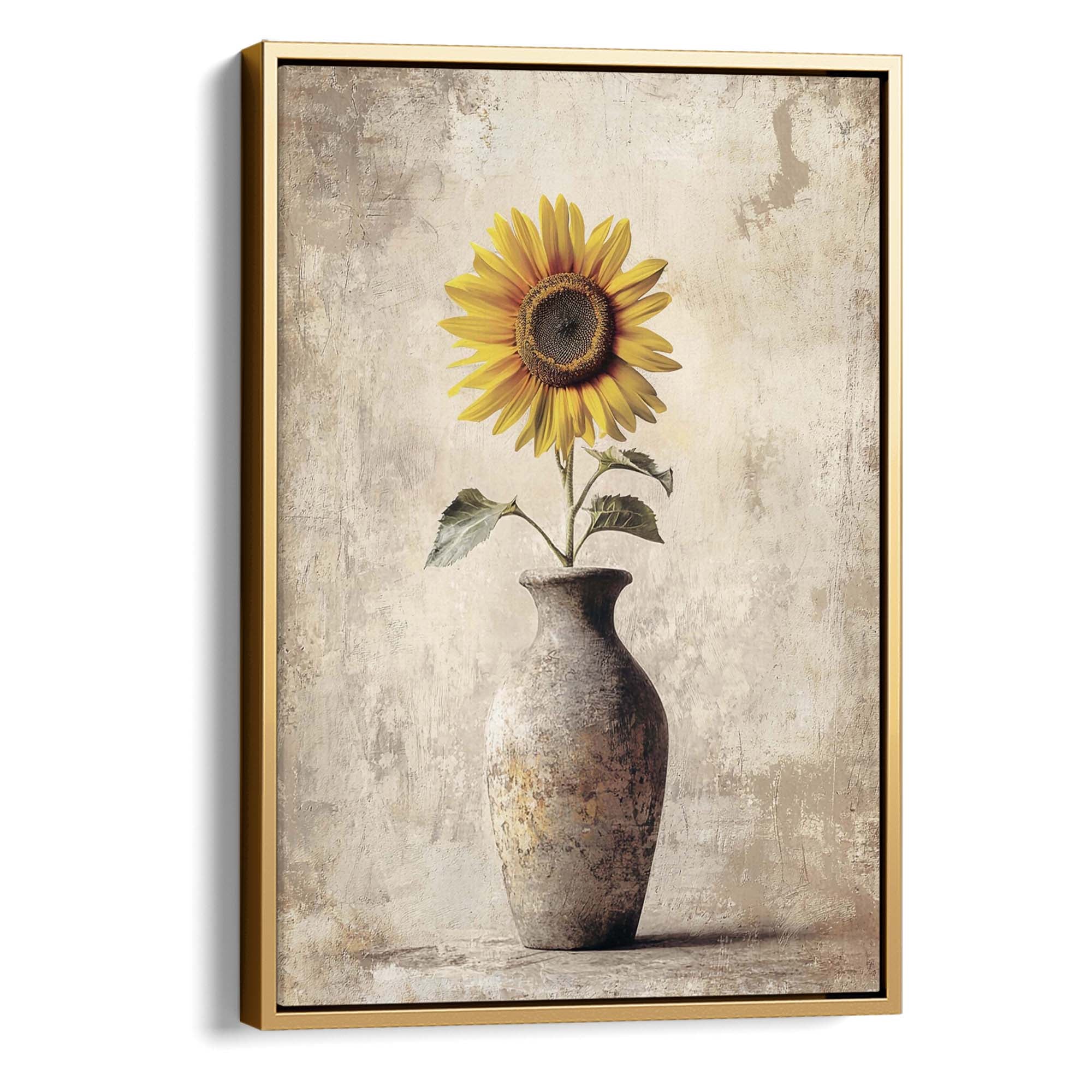 Sunlit Sunflower No.2 Canvas Print Gold Wall Art - Melrose Editions