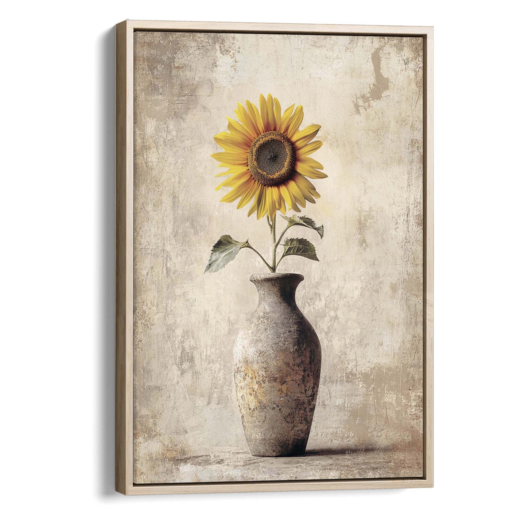 Sunlit Sunflower No.2 Canvas Print Natural Wall Art - Melrose Editions