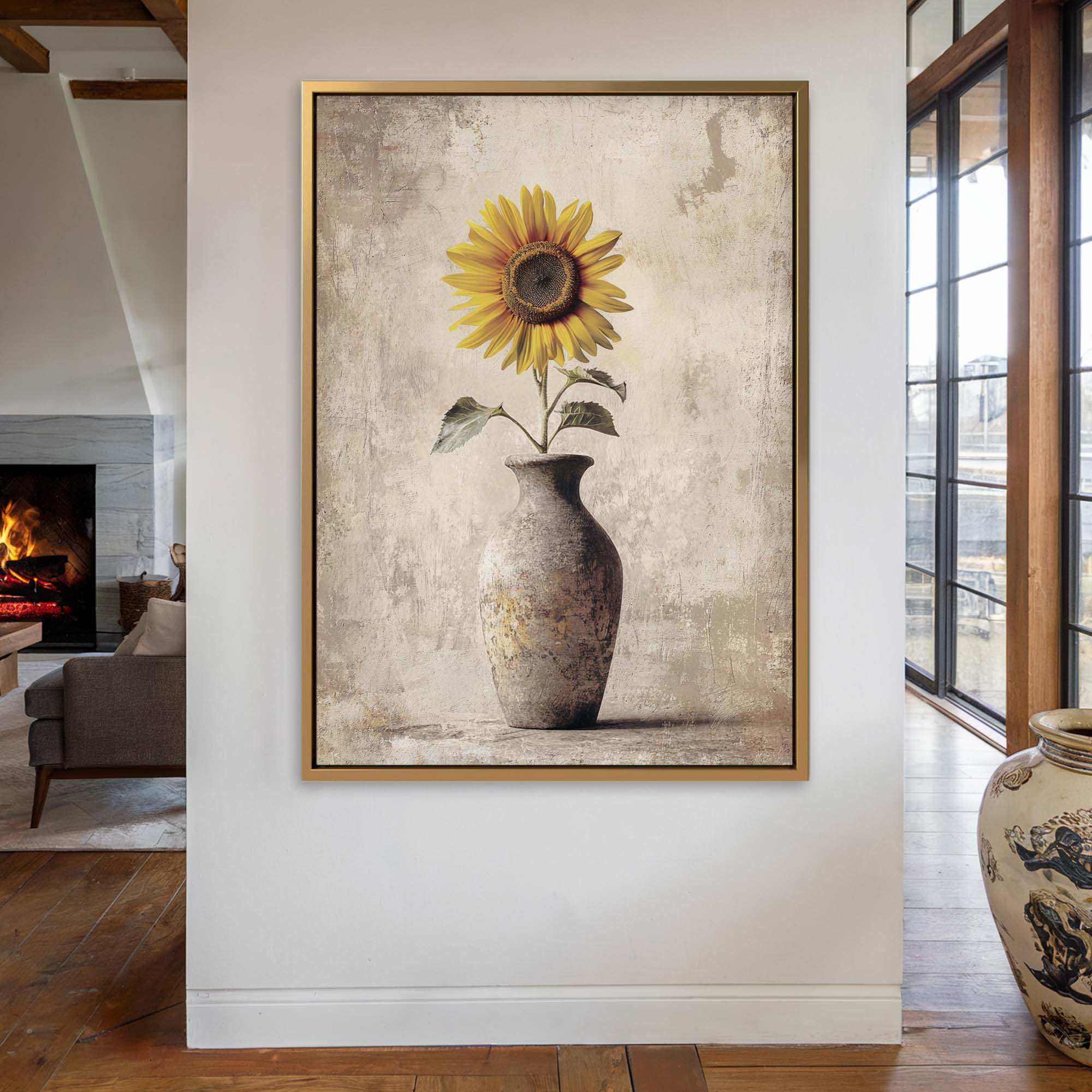 Sunlit Sunflower No.2 Canvas Print Wall Art - Melrose Editions