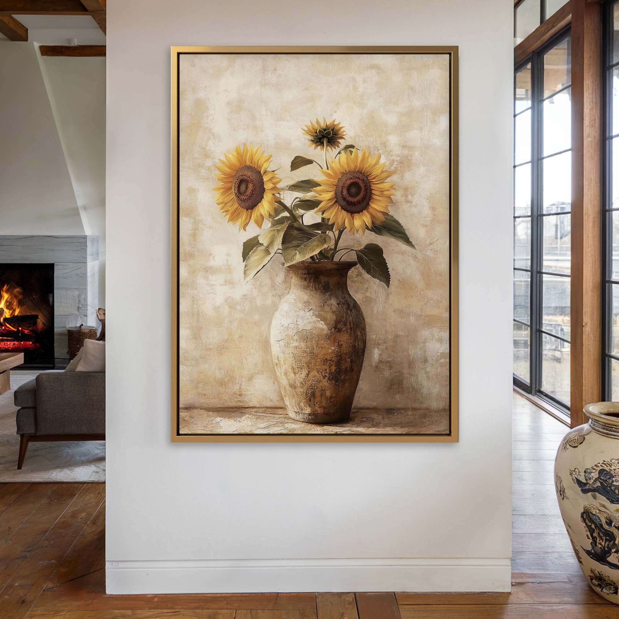 Sunlit Sunflower No.3 Canvas Print Wall Art - Melrose Editions