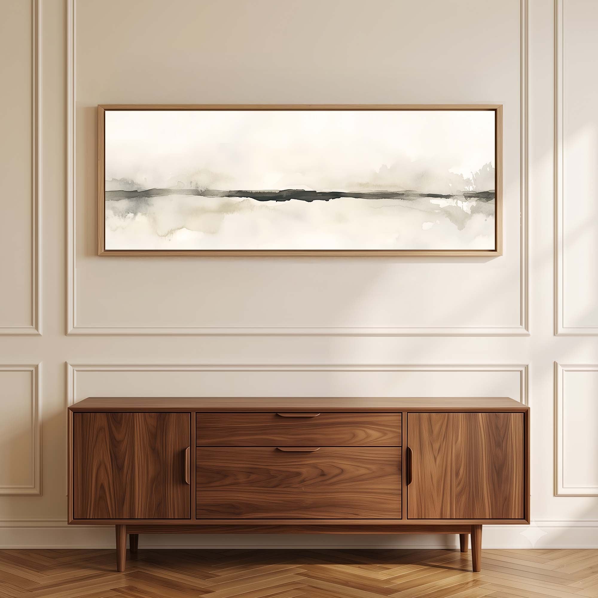 Taupe Horizon Canvas Print Wall Art - Melrose Editions