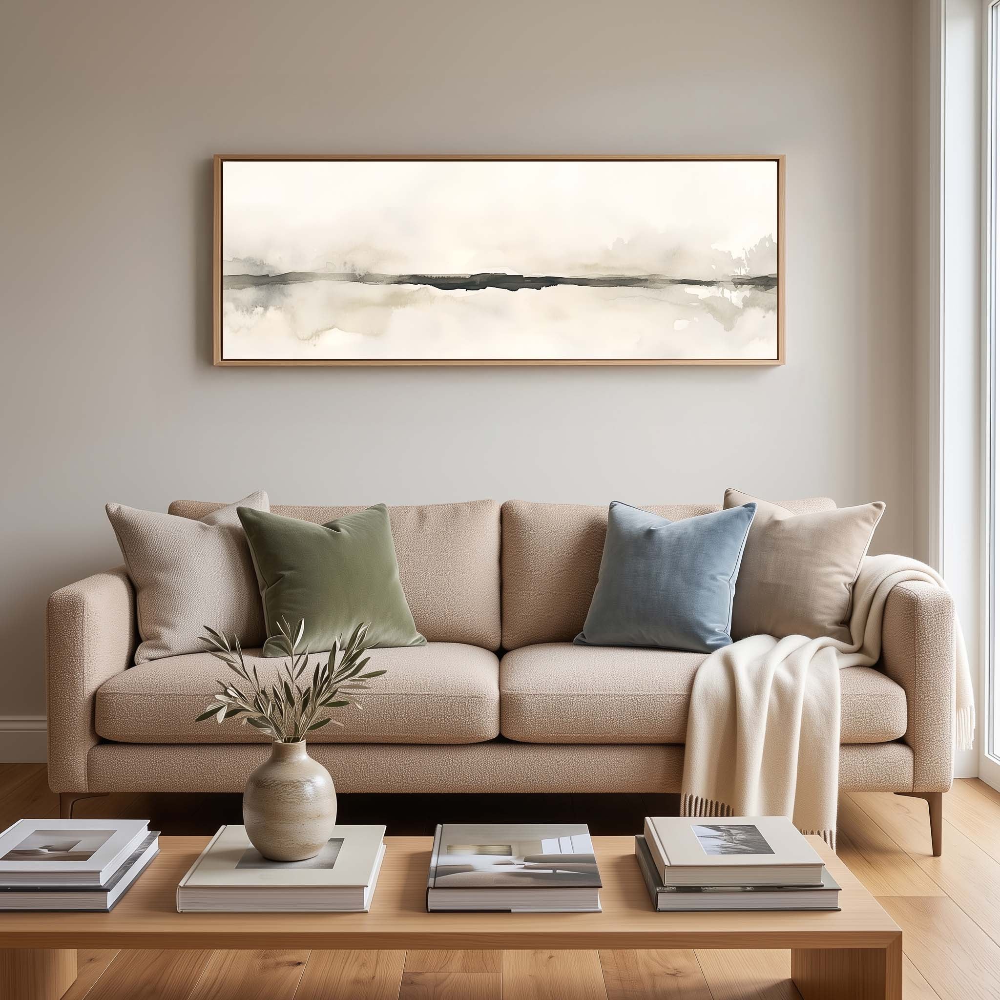 Taupe Horizon Canvas Print Wall Art - Melrose Editions