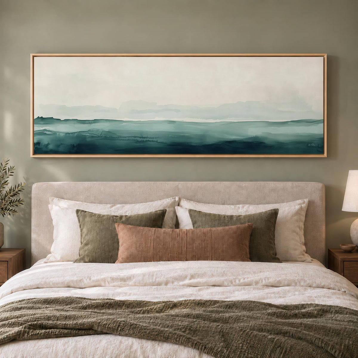 Teal Horizon Canvas Print Wall Art - Melrose Editions