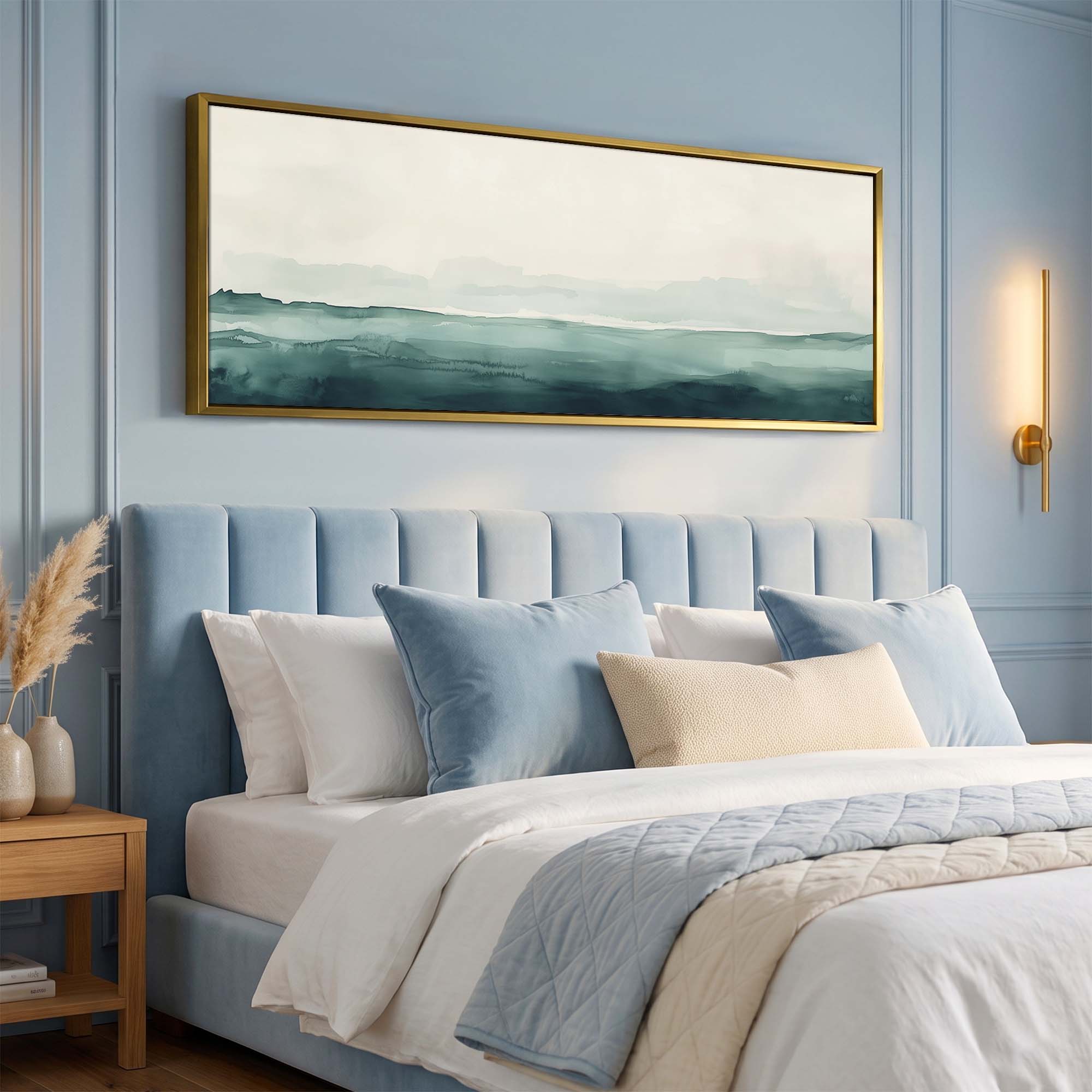 Teal Horizon Canvas Print Wall Art - Melrose Editions