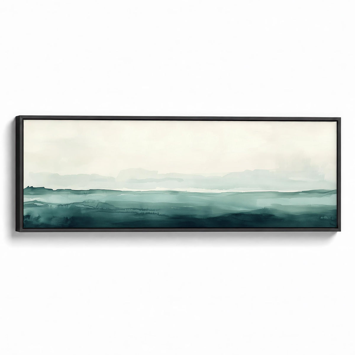 Teal Horizon Canvas Print Black Wall Art - Melrose Editions