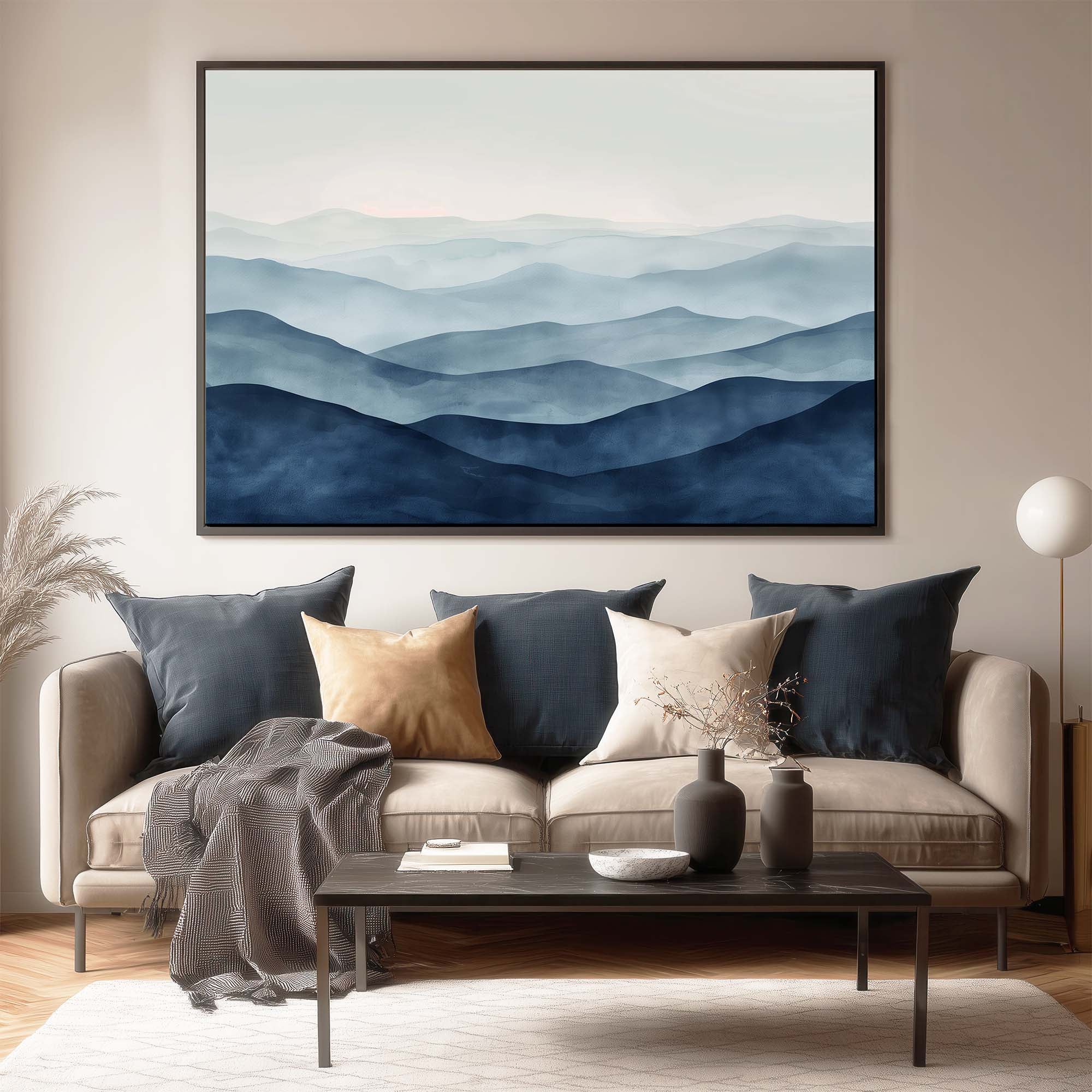 Twilight Ridges Framed Canvas Small — 18×24″ Natural Wall Art - Melrose Editions
