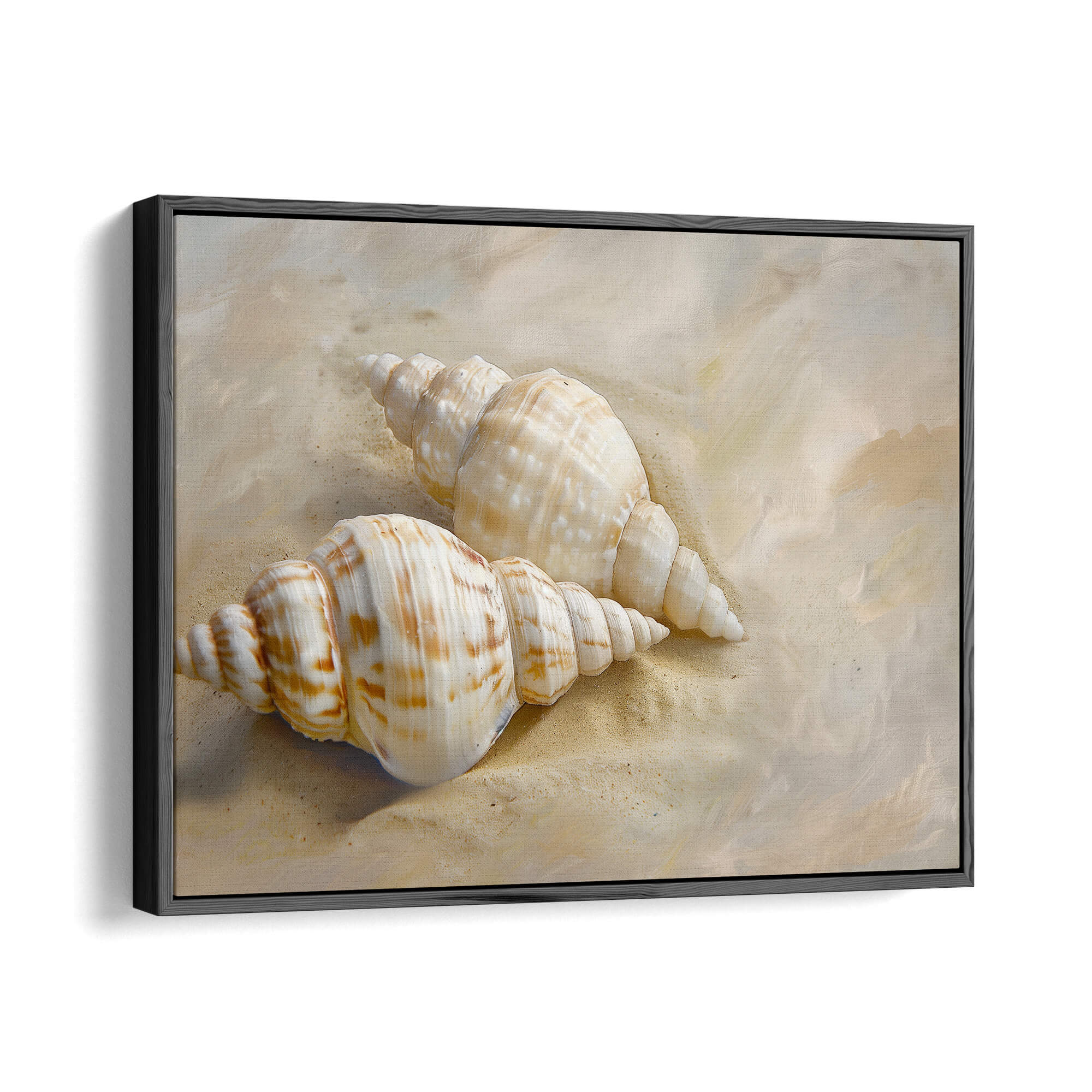 Twin Shells Canvas Print Black Wall Art - Melrose Editions