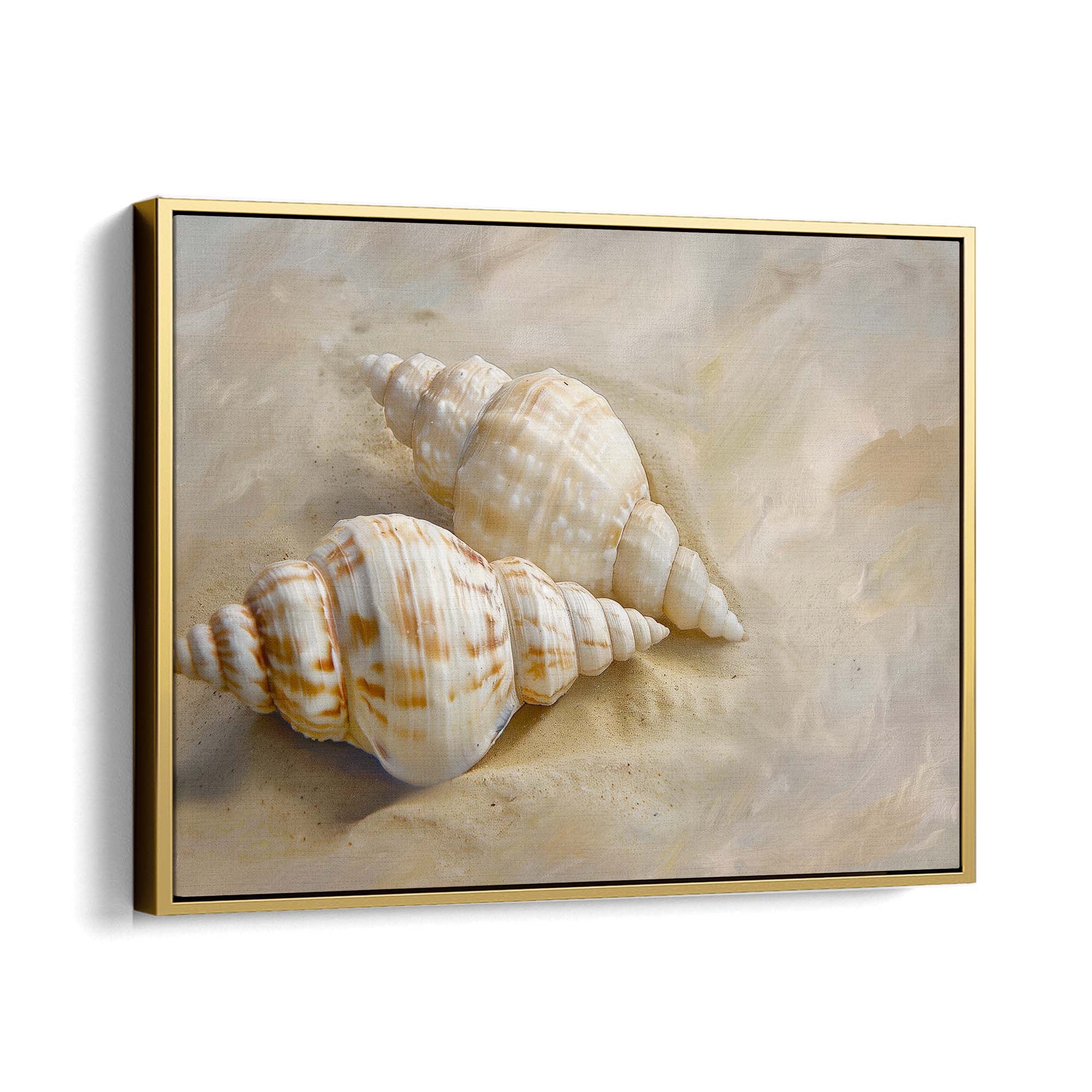 Twin Shells Canvas Print Gold Wall Art - Melrose Editions