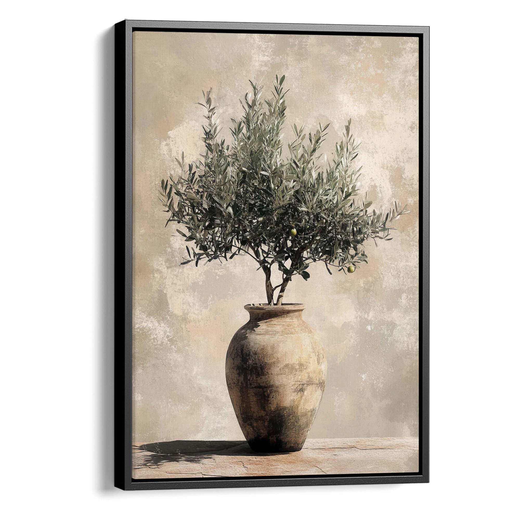 Vintage Olive Pot No.1 Canvas Print Black Wall Art - Melrose Editions