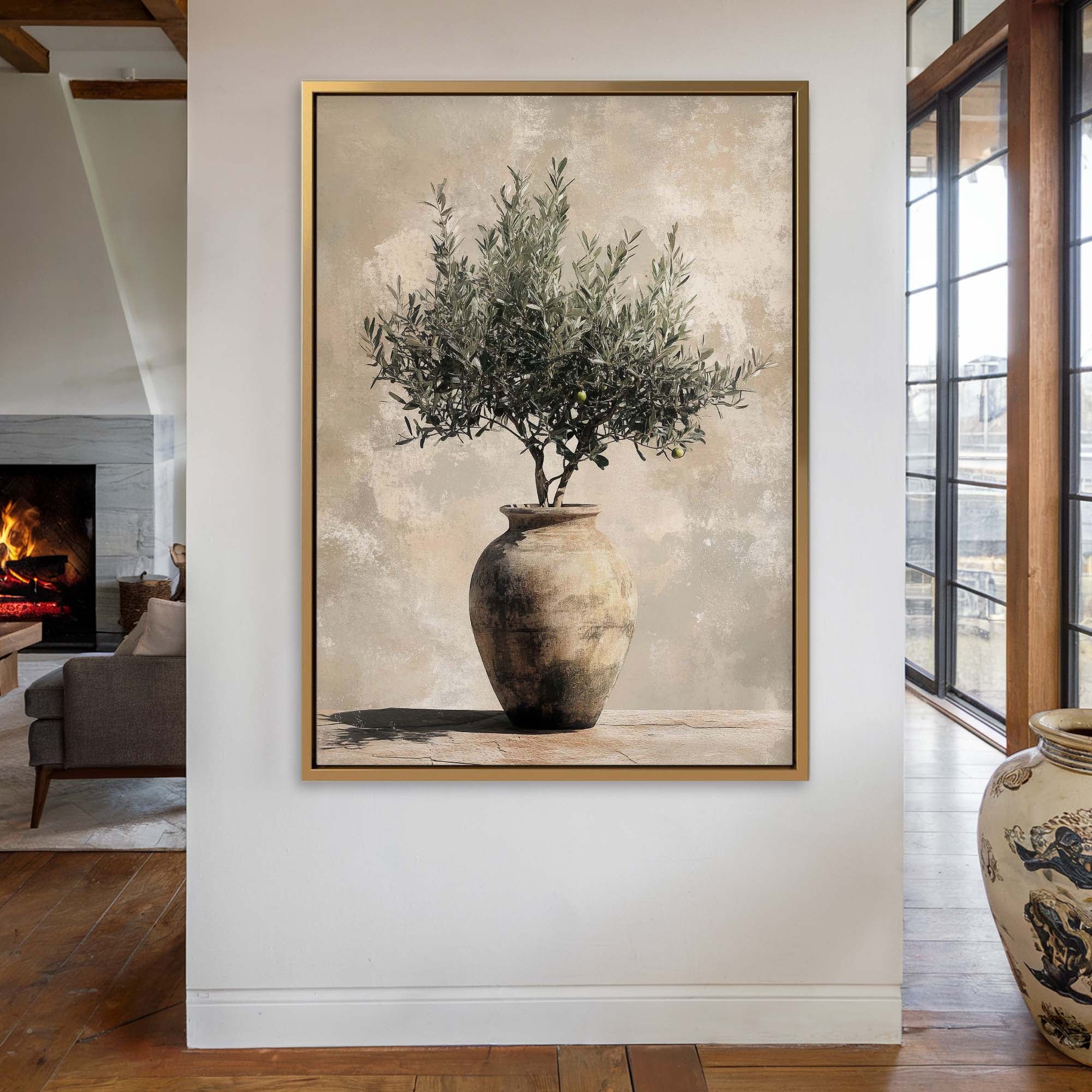 Vintage Olive Pot No.1 Canvas Print Wall Art - Melrose Editions