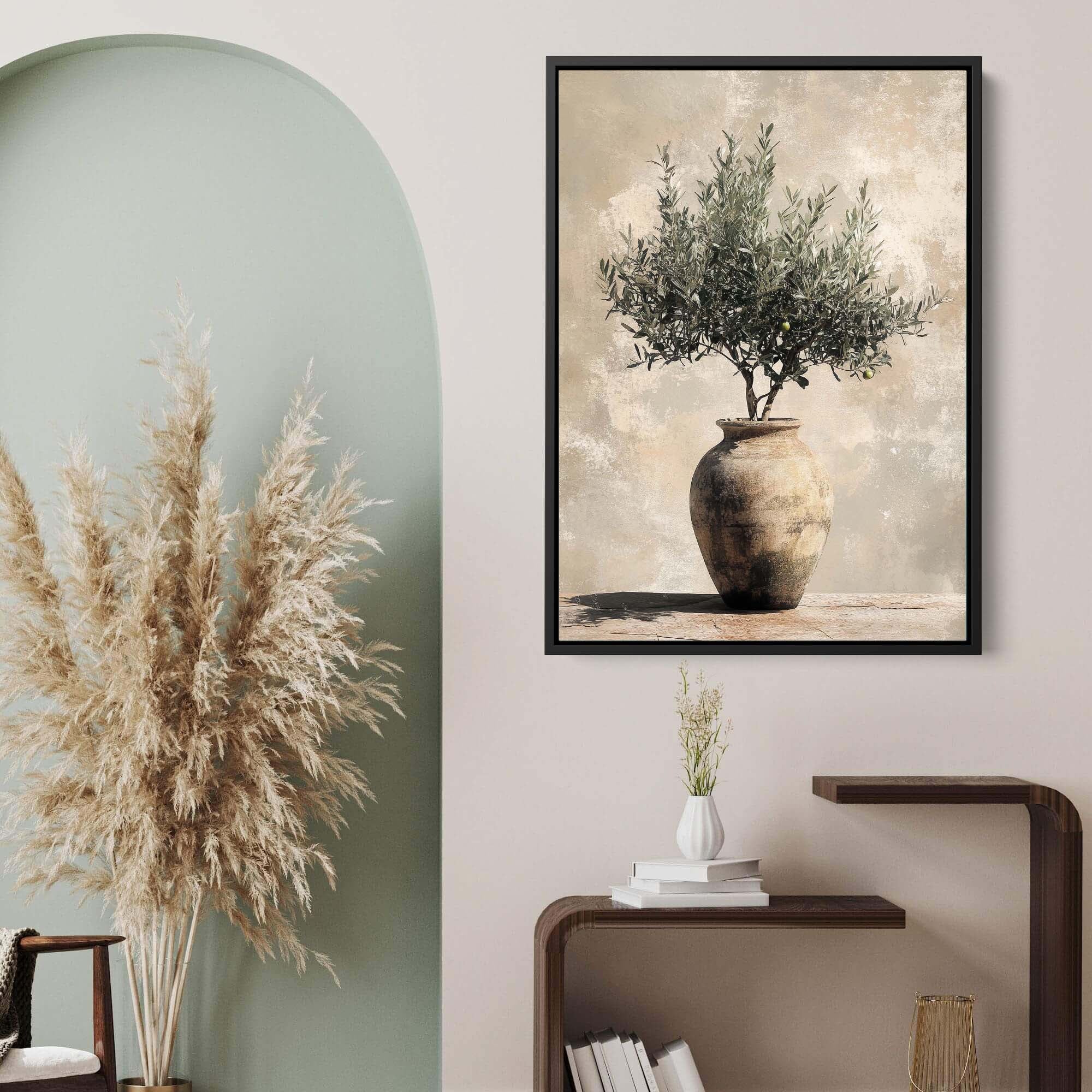 Vintage Olive Pot No.1 Canvas Print Wall Art - Melrose Editions