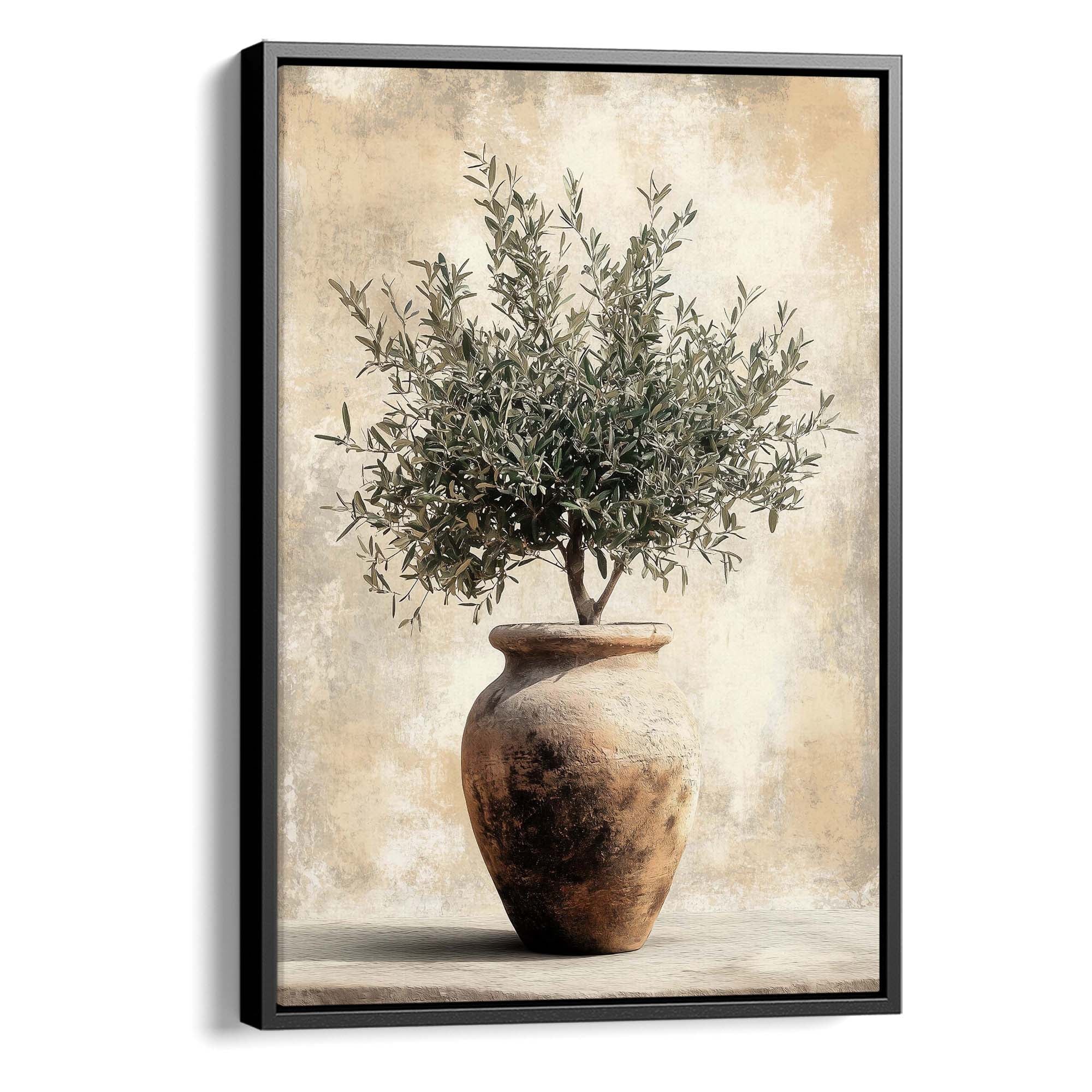 Vintage Olive Pot No.2 Canvas Print Black Wall Art - Melrose Editions
