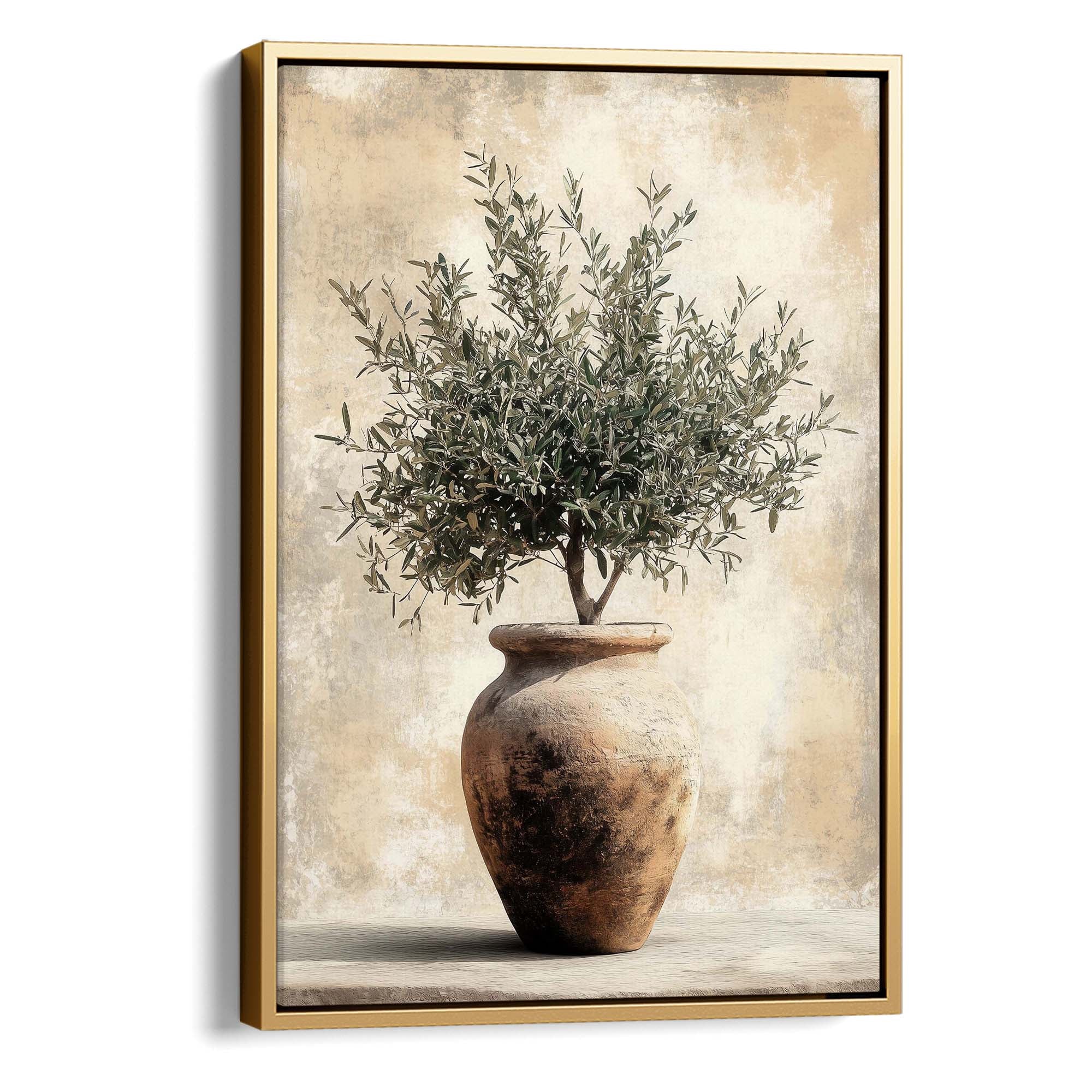 Vintage Olive Pot No.2 Canvas Print Gold Wall Art - Melrose Editions