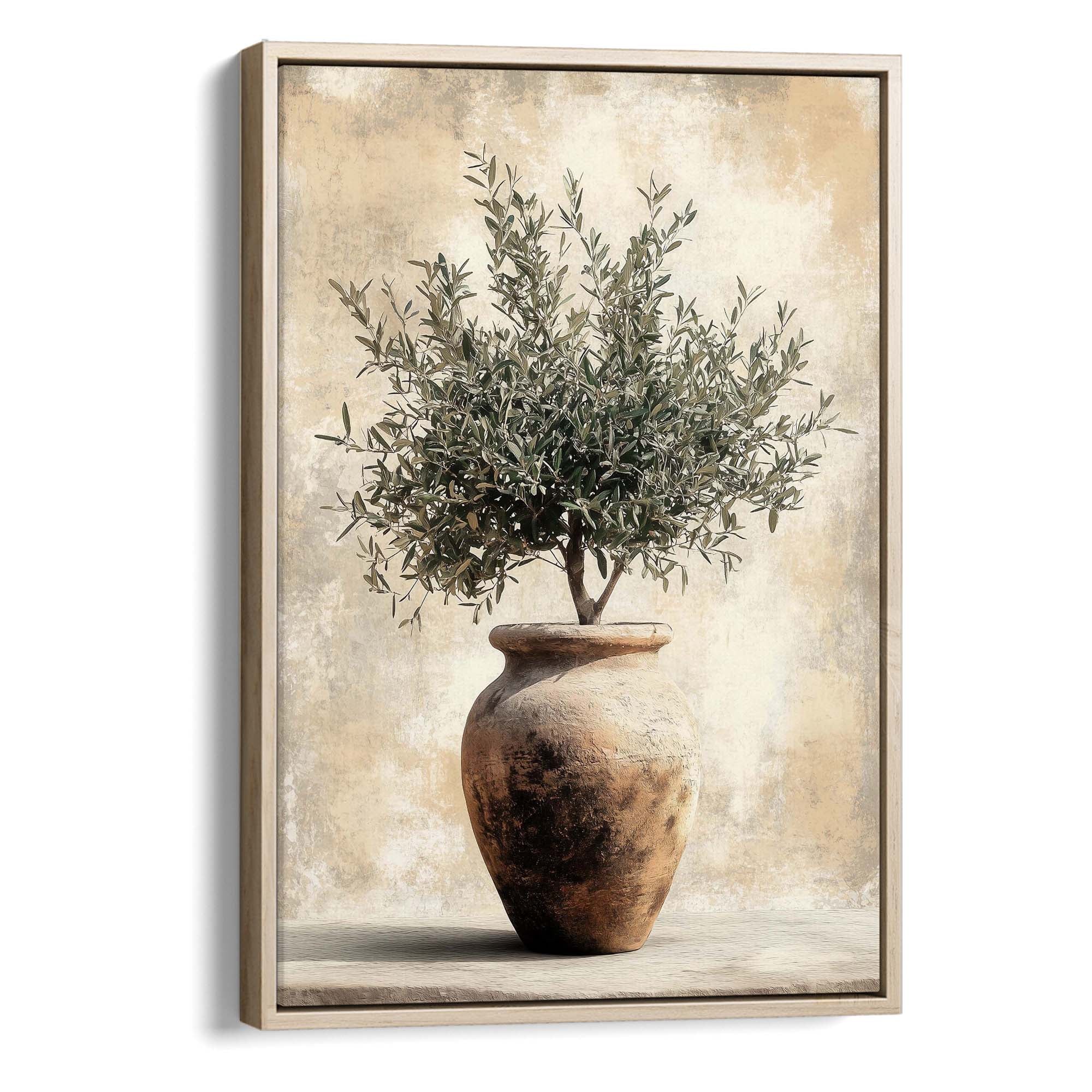 Vintage Olive Pot No.2 Canvas Print Natural Wall Art - Melrose Editions