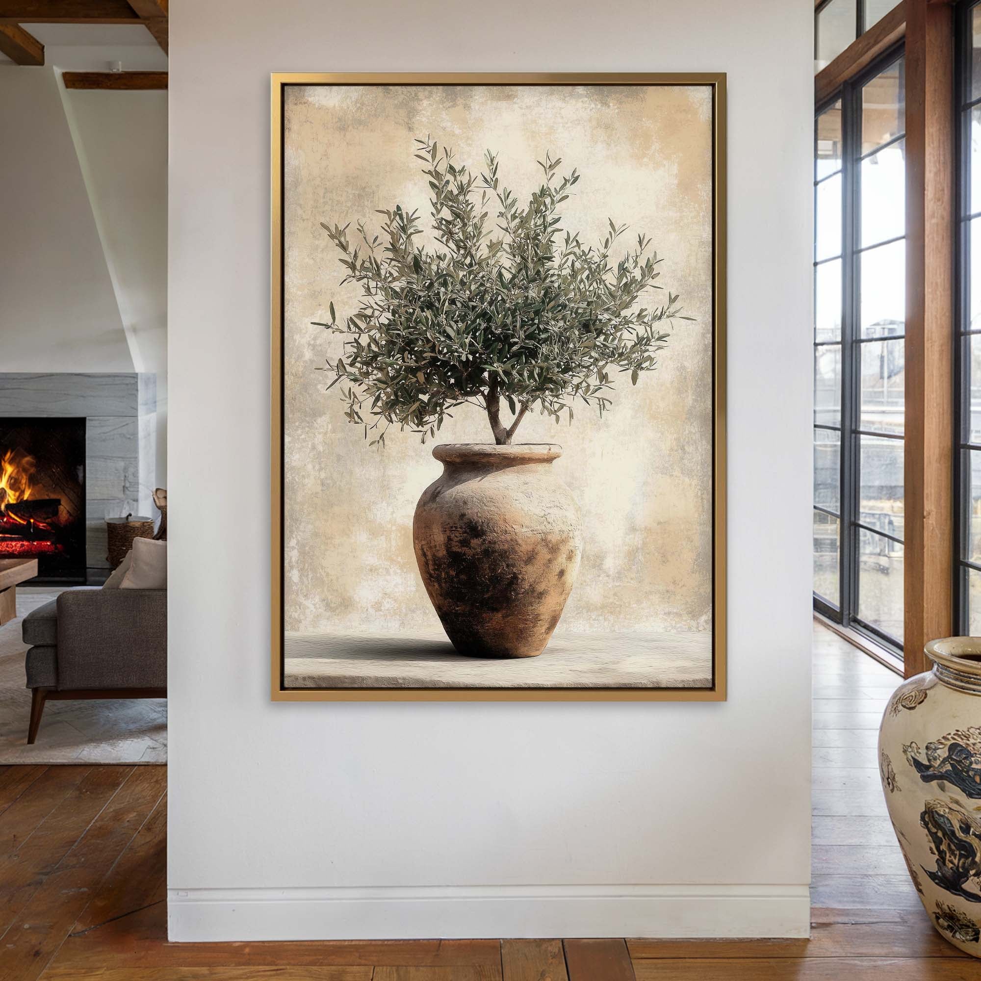Vintage Olive Pot No.2 Canvas Print Wall Art - Melrose Editions