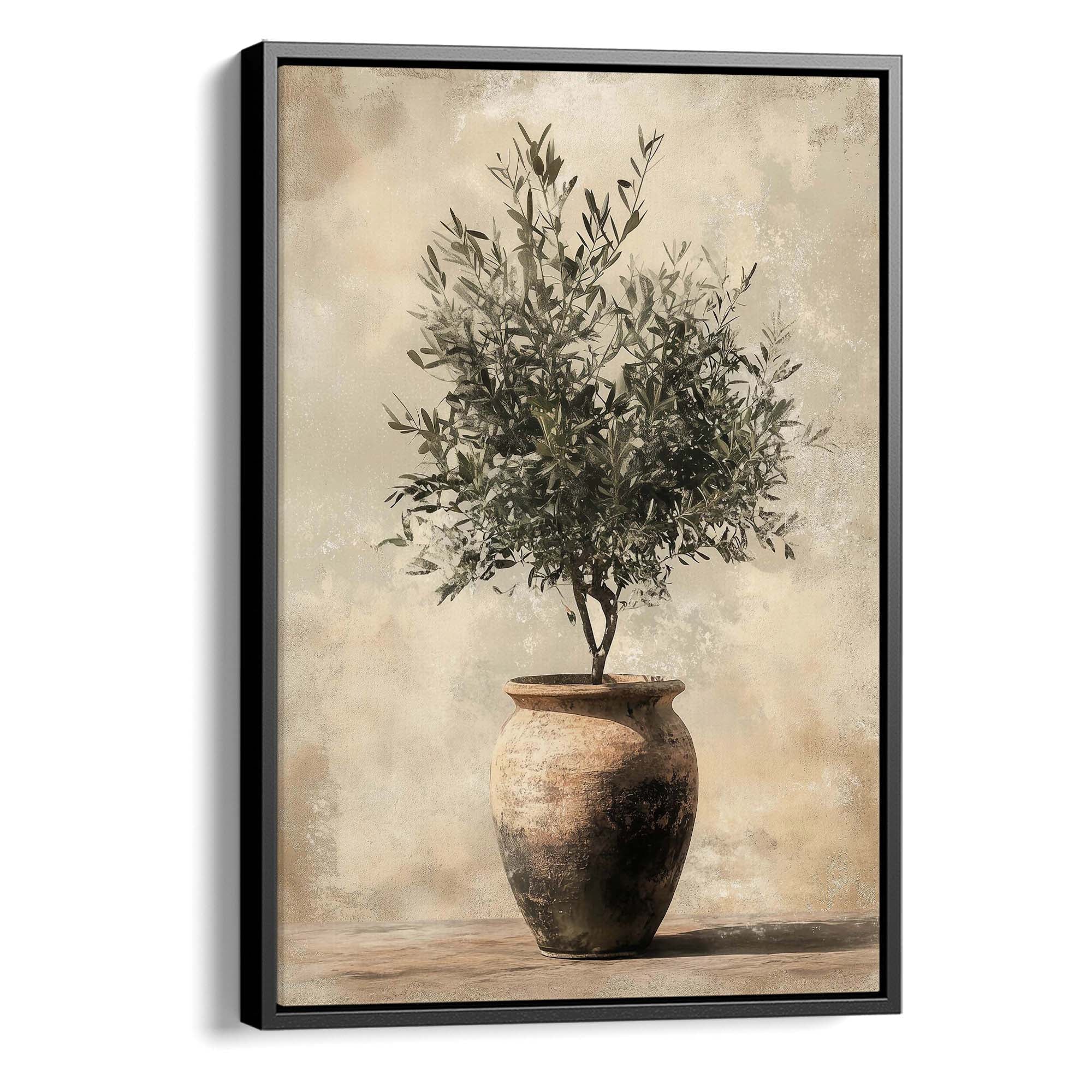 Vintage Olive Pot No.3 Canvas Print Black Wall Art - Melrose Editions