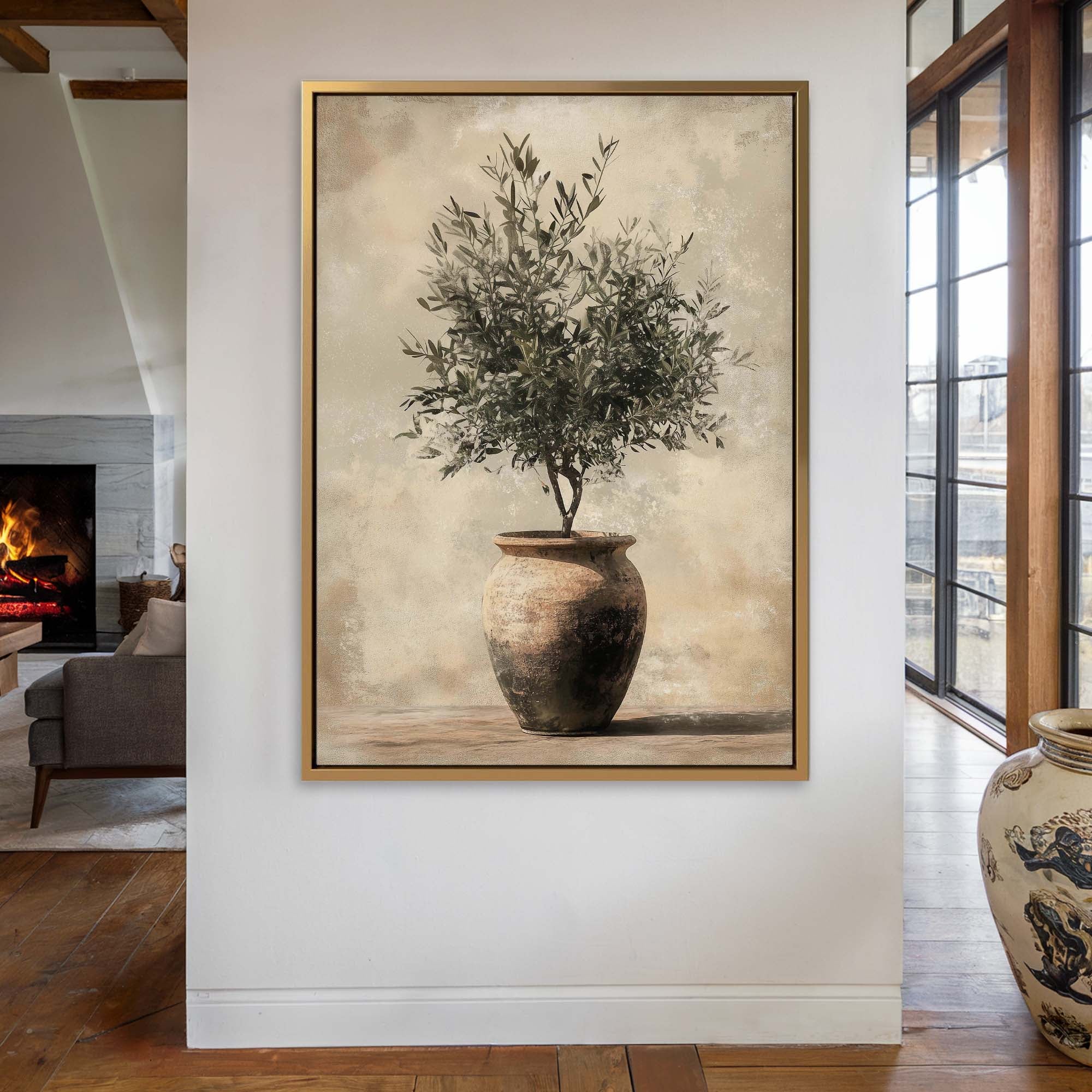 Vintage Olive Pot No.3 Canvas Print Wall Art - Melrose Editions