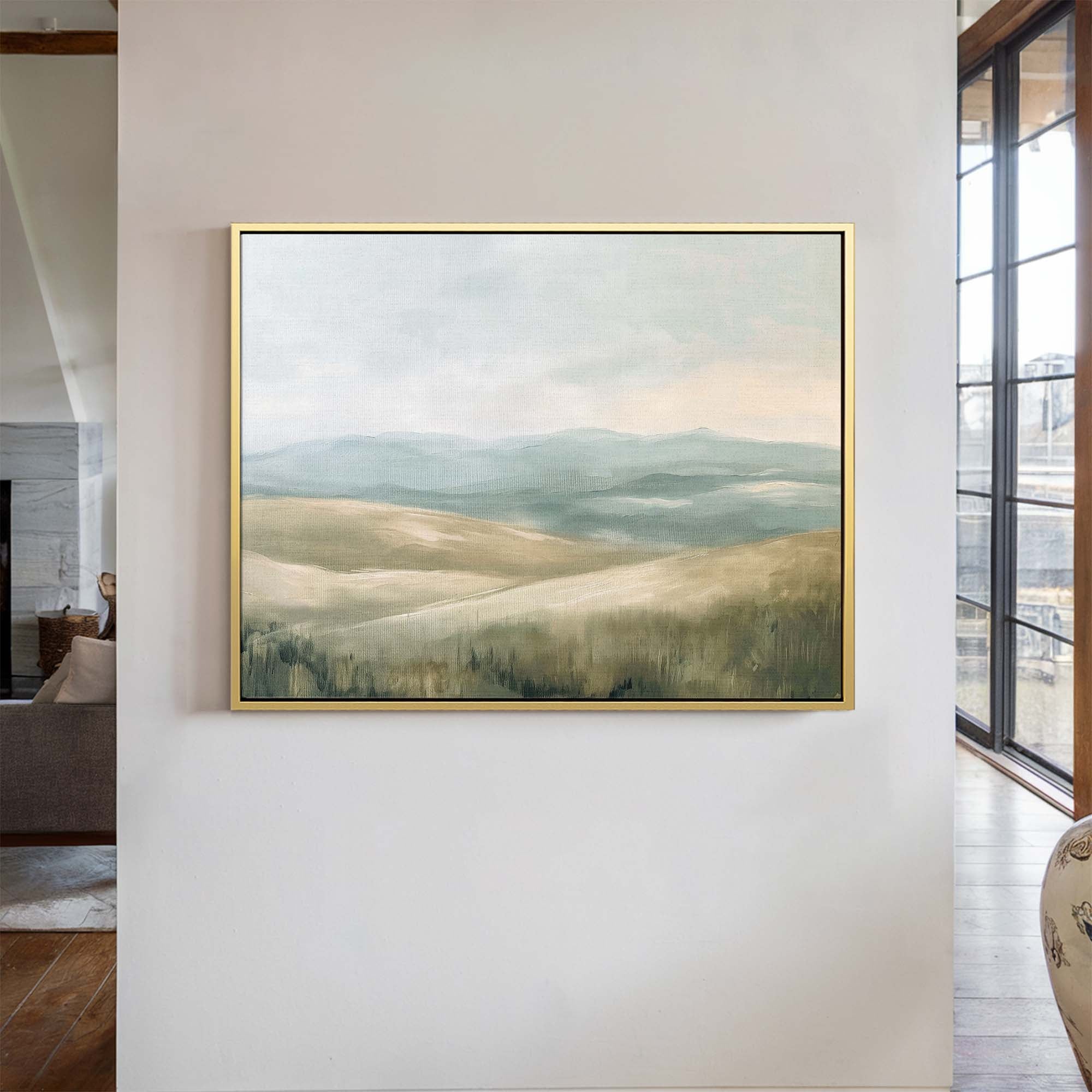 Whispering Hills Framed Canvas Small — 18×24″ Natural Wall Art - Melrose Editions