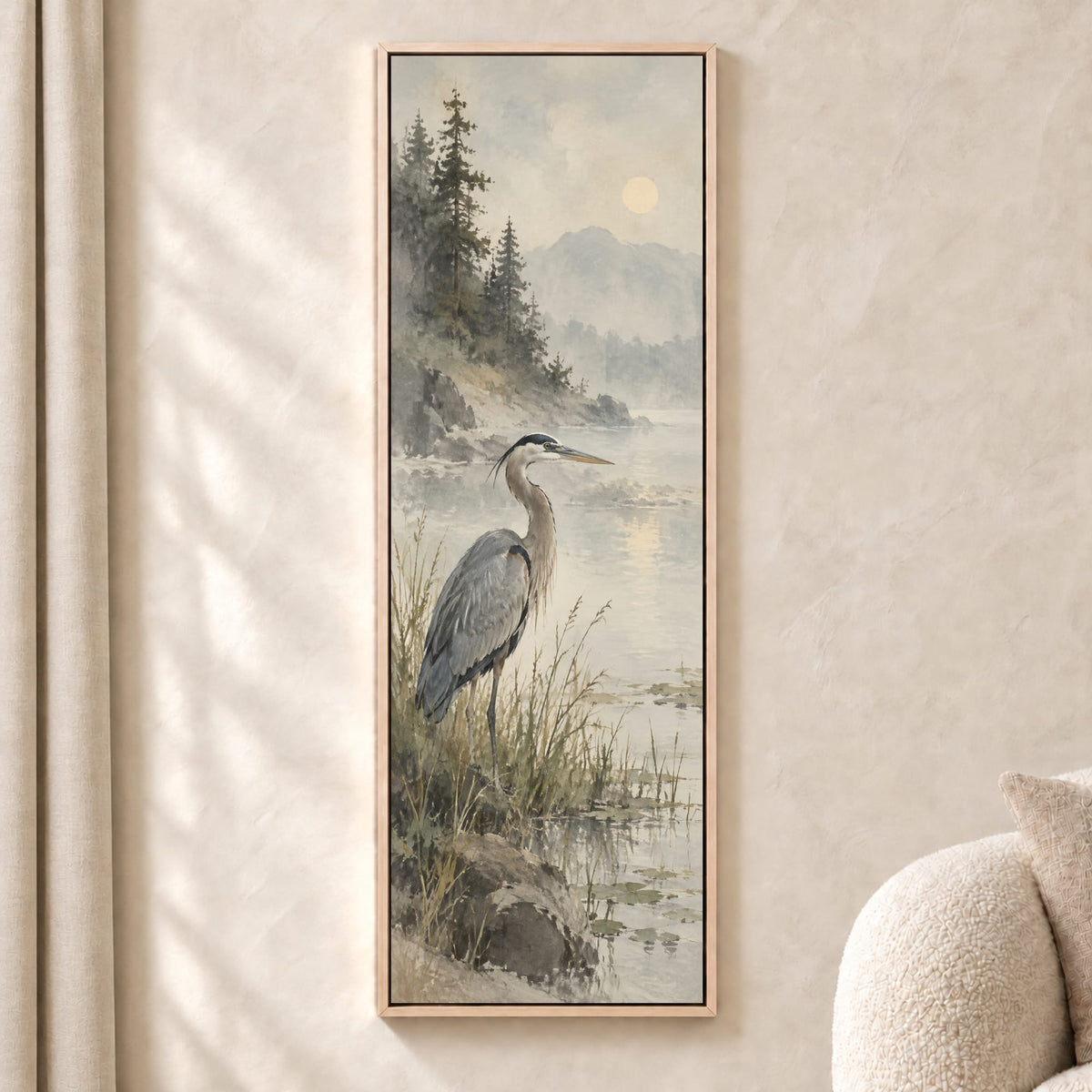 Heron Study Canvas Print Wall Art - Melrose Editions