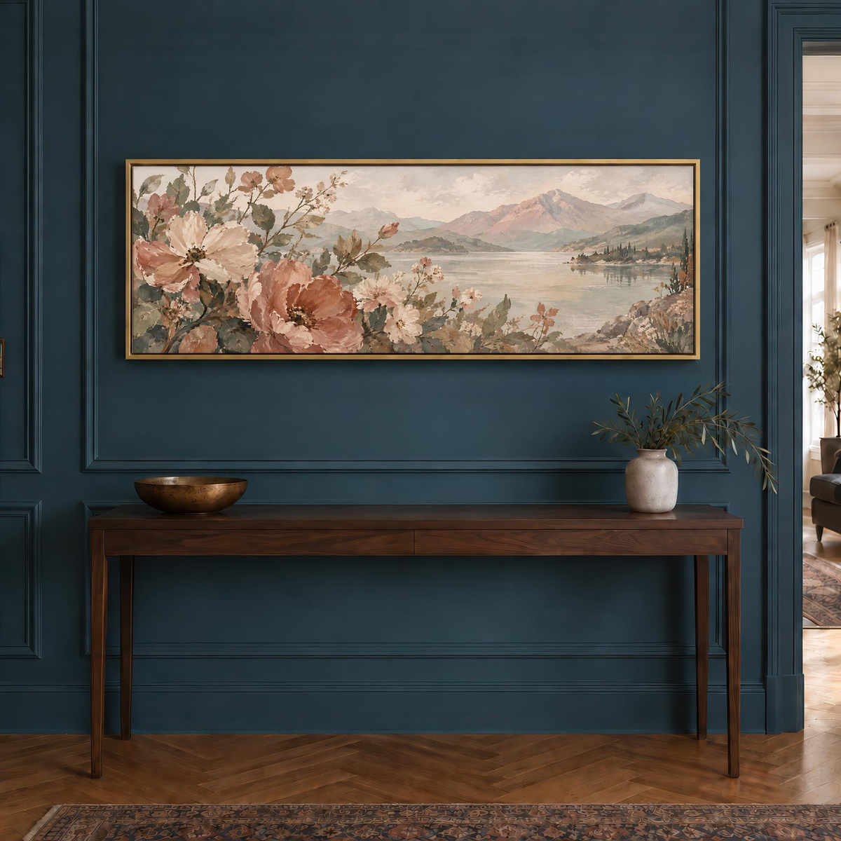 Lakeside Flowers Canvas Print Wall Art - Melrose Editions