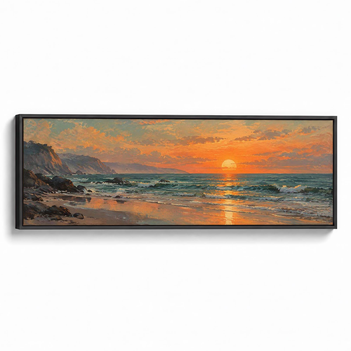 Ocean Afterglow Canvas Print Black Wall Art - Melrose Editions