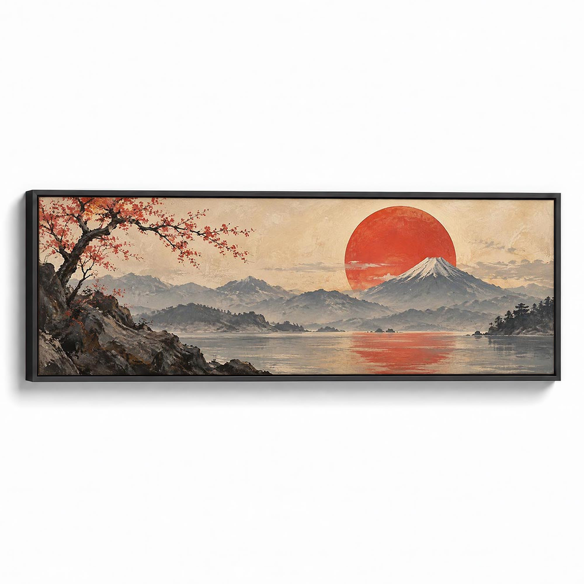 Ochre Sunrise Canvas Print Black Wall Art - Melrose Editions