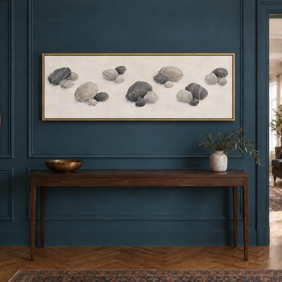 River Pebbles Canvas Print Wall Art - Melrose Editions
