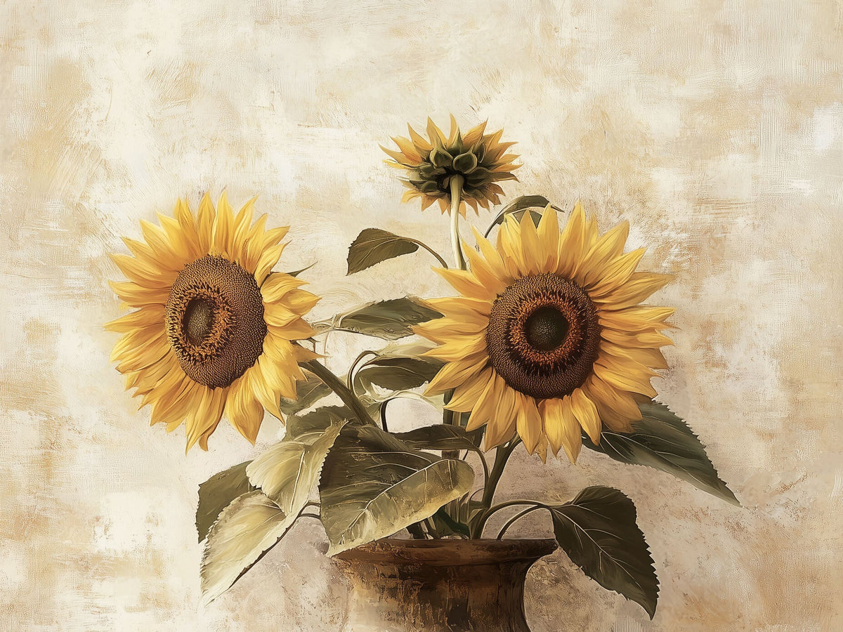 Sunlit Sunflower No.3 Canvas Print Wall Art - Melrose Editions