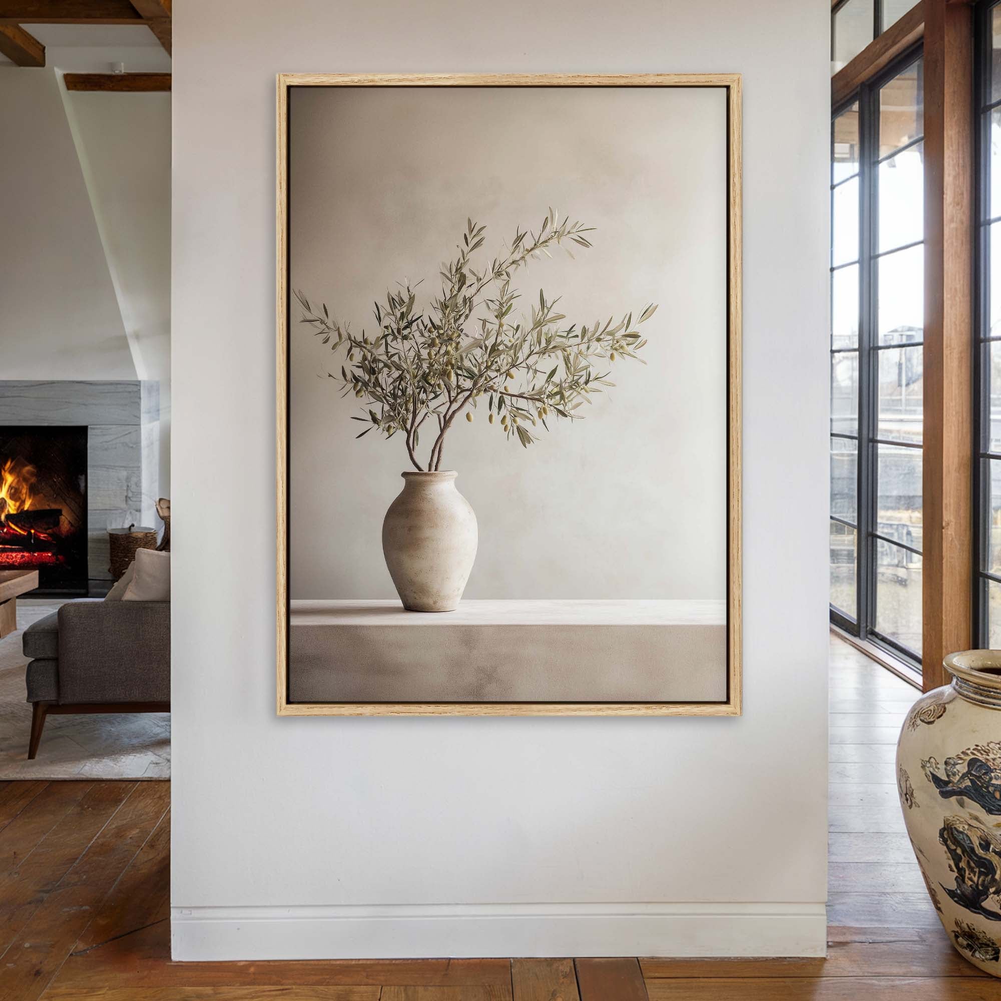 Olive Still Life No.4 Canvas Print Small — 18×24″ Natural Wall Art - Melrose Editions
