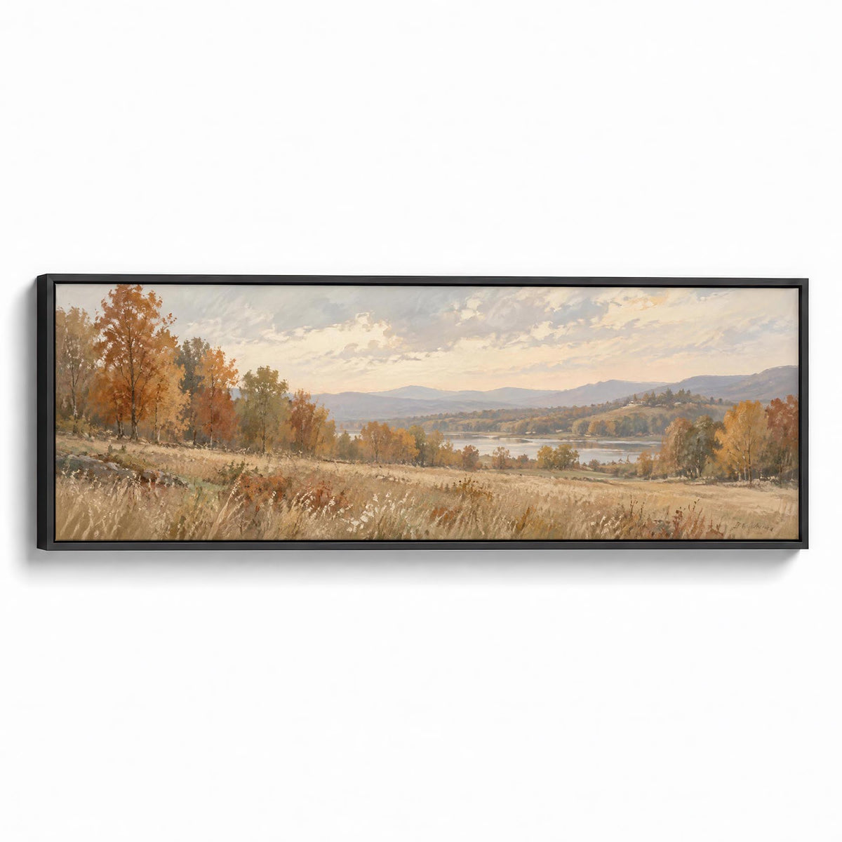 Autumn Woodland Canvas Print Black Wall Art - Melrose Editions