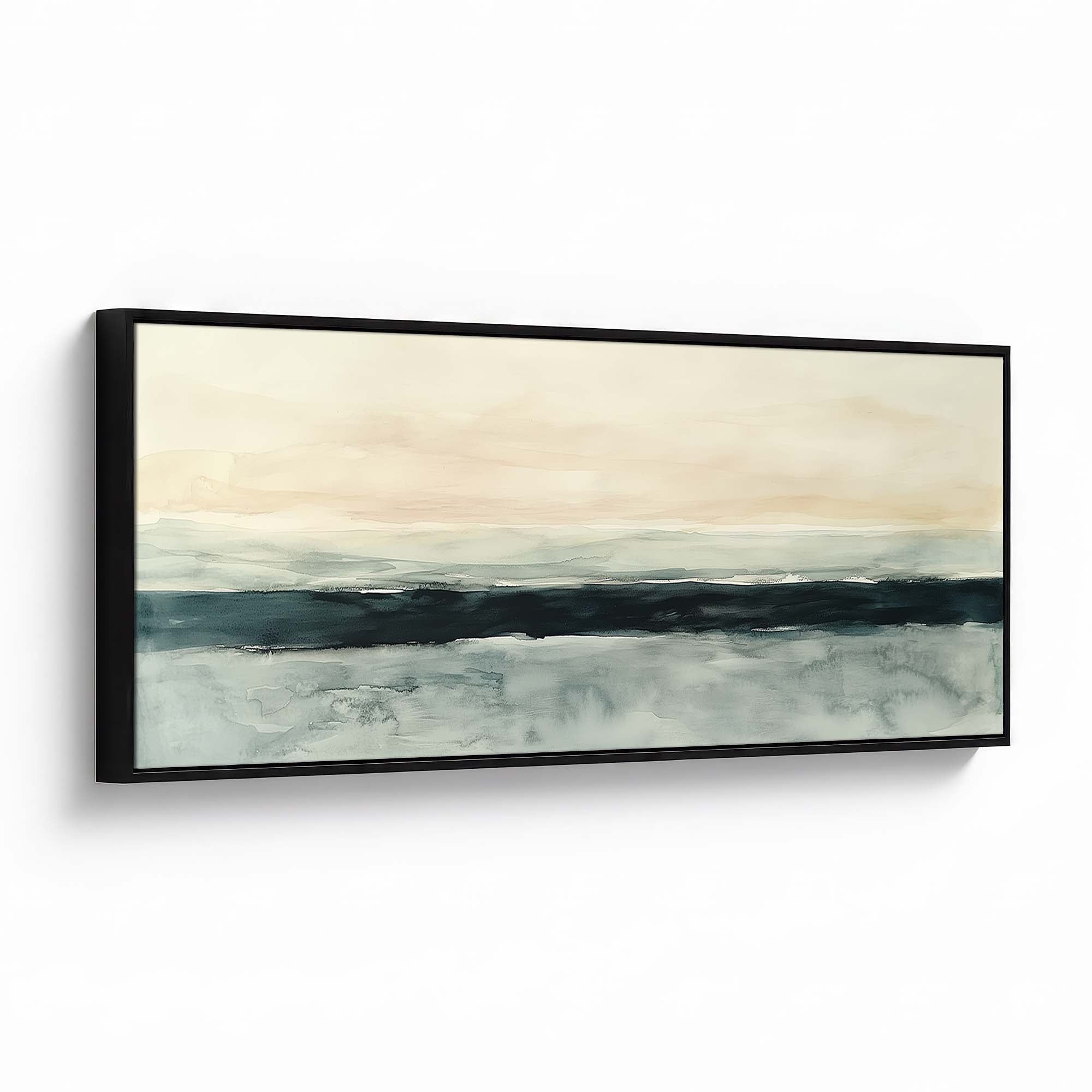 Charcoal Horizon Canvas Print Black Wall Art - Melrose Editions