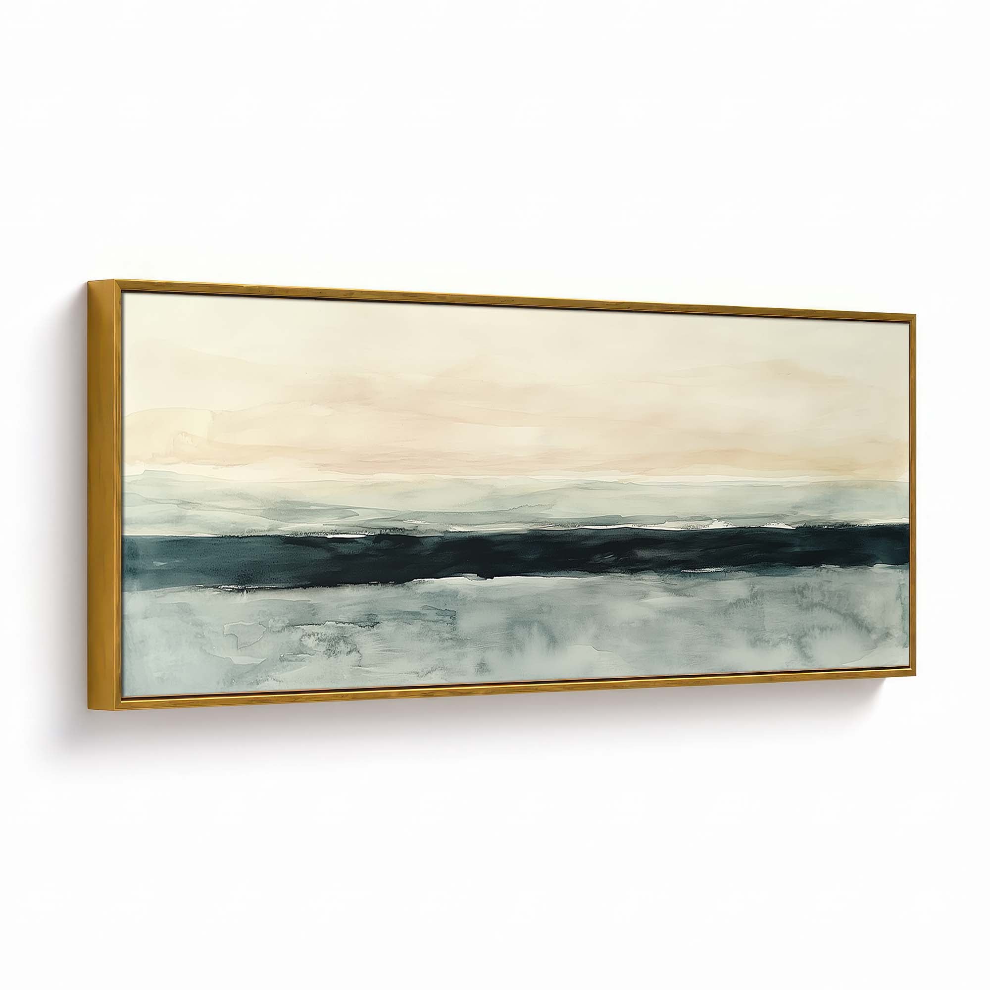 Charcoal Horizon Canvas Print Gold Wall Art - Melrose Editions