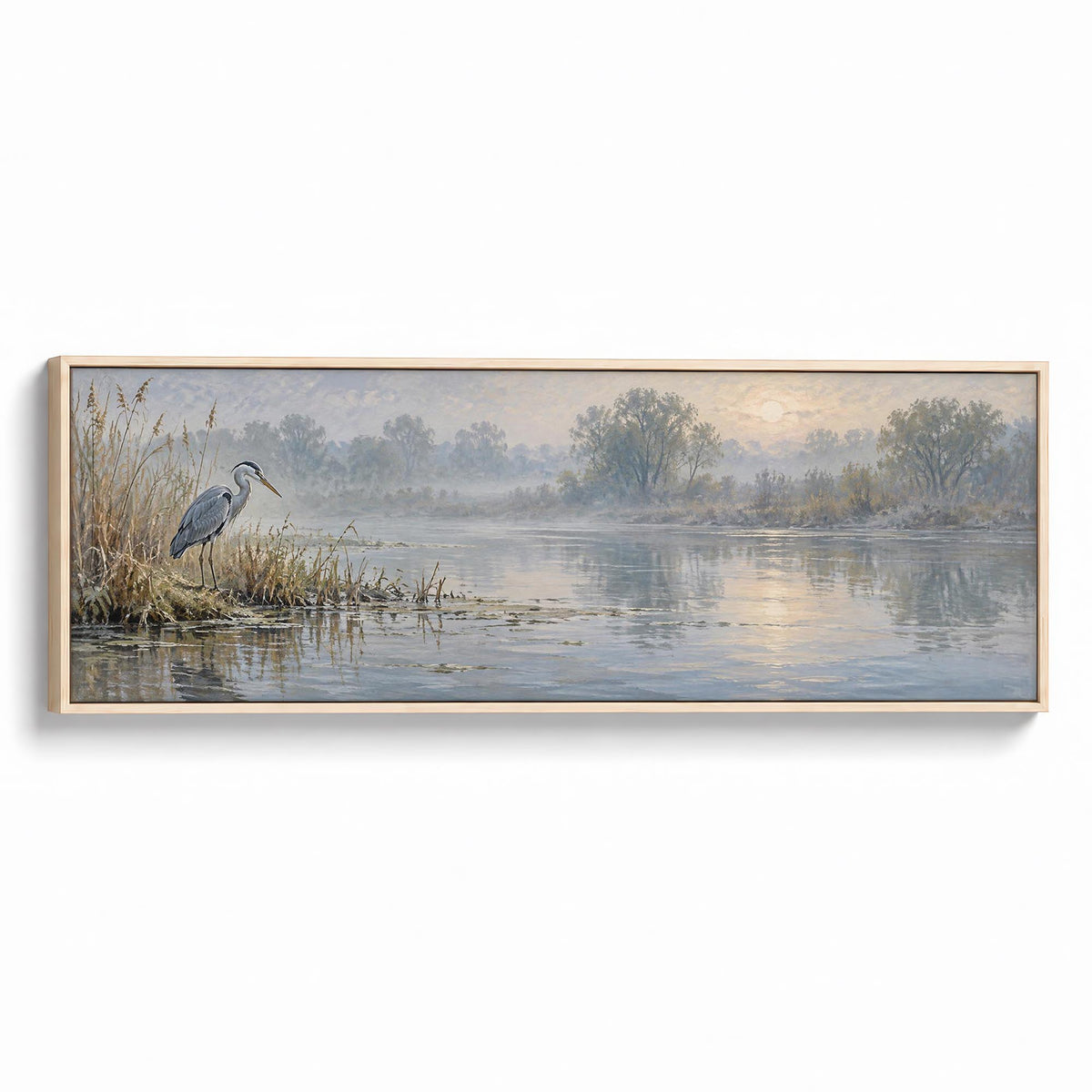 Dawn Heron Canvas Print Natural Wall Art - Melrose Editions