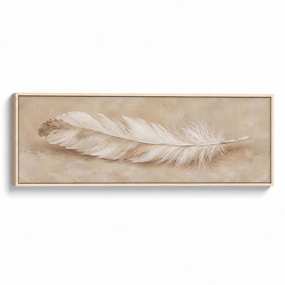 Feather Study Canvas Print Natural Wall Art - Melrose Editions